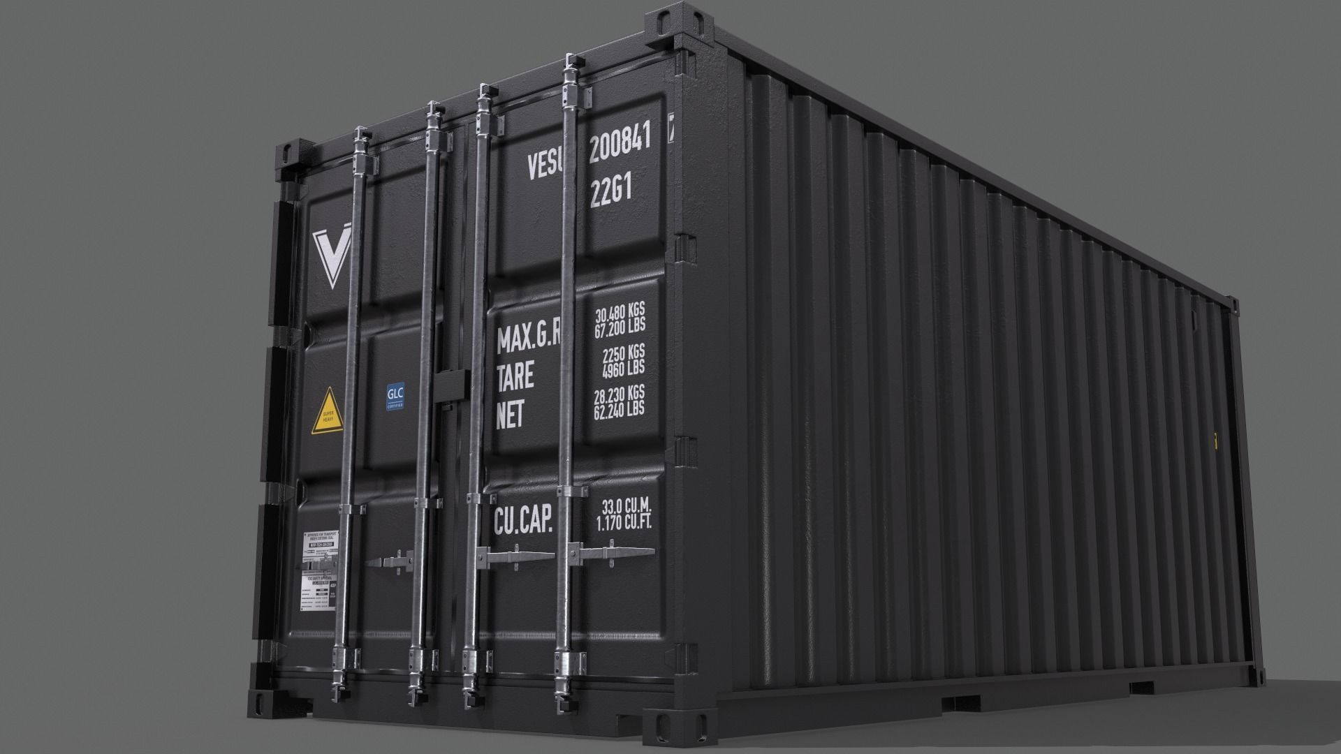 PBR 20 ft Shipping Cargo Container - Multi color Pack 3D Model Collection_128