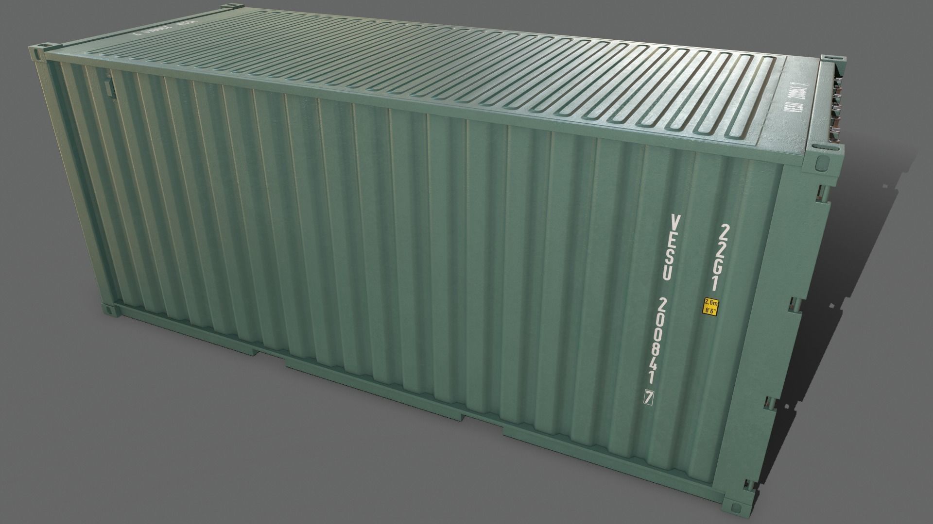 PBR 20 ft Shipping Cargo Container - Multi color Pack 3D Model Collection_86