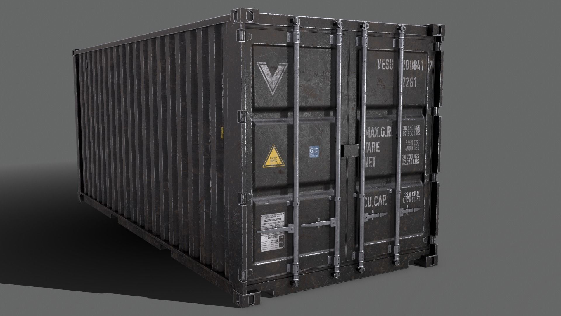 PBR 20 ft Shipping Cargo Container - Multi color Pack 3D Model Collection_69