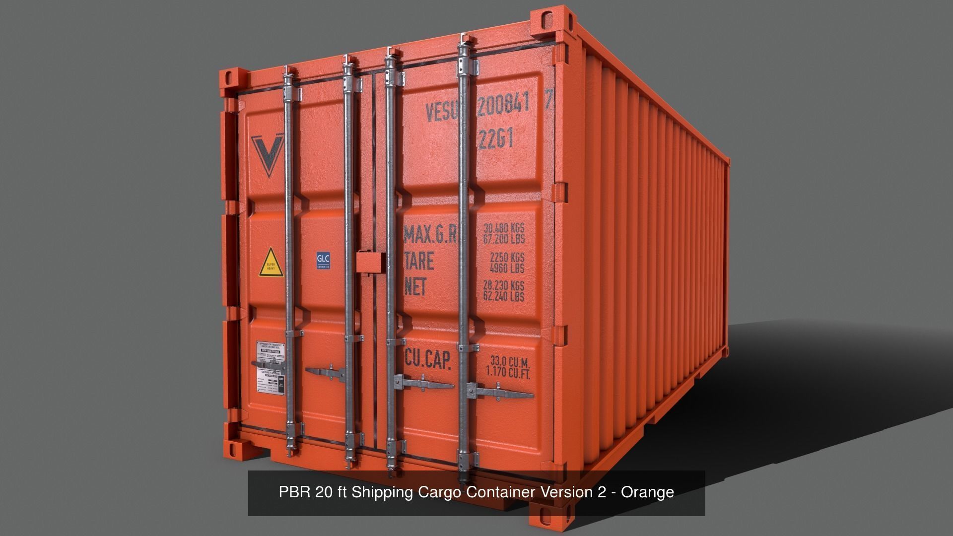 PBR 20 ft Shipping Cargo Container - Multi color Pack 3D Model Collection_29