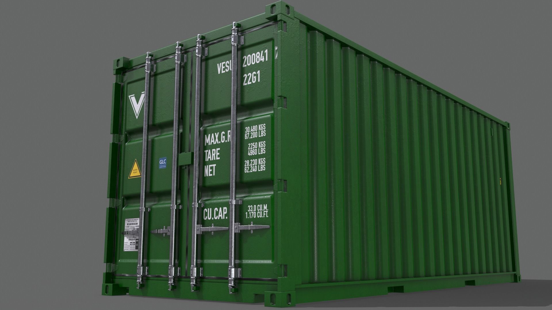 PBR 20 ft Shipping Cargo Container - Multi color Pack 3D Model Collection_113