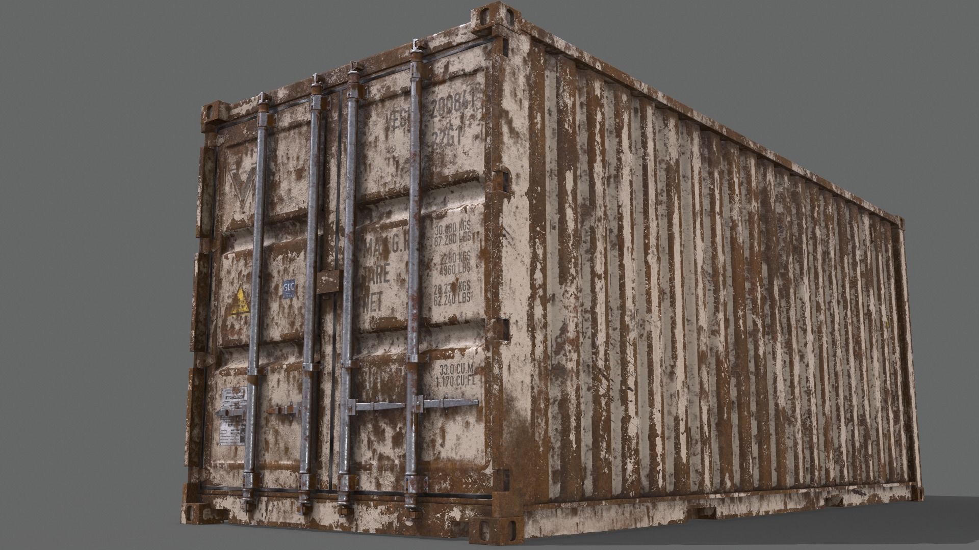 PBR 20 ft Shipping Cargo Container - Multi color Pack 3D Model Collection_124