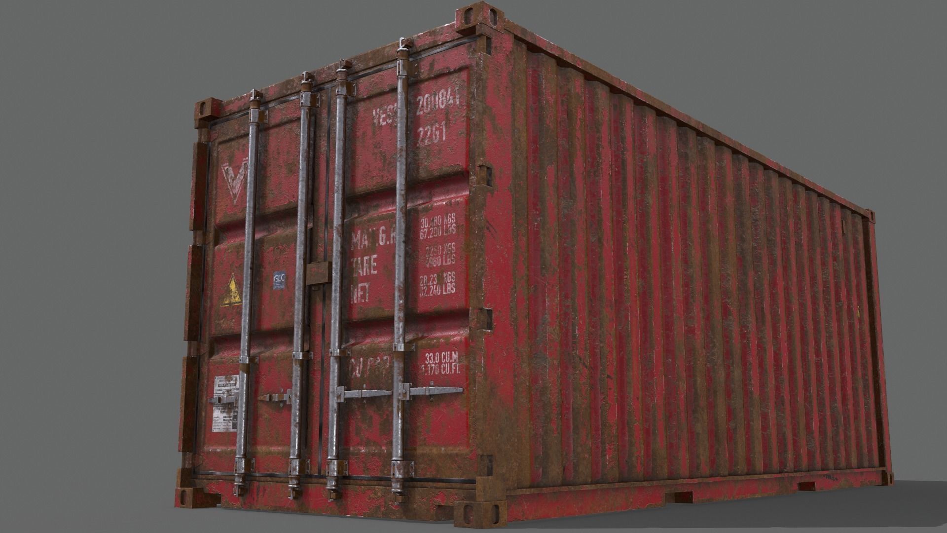 PBR 20 ft Shipping Cargo Container - Multi color Pack 3D Model Collection_112