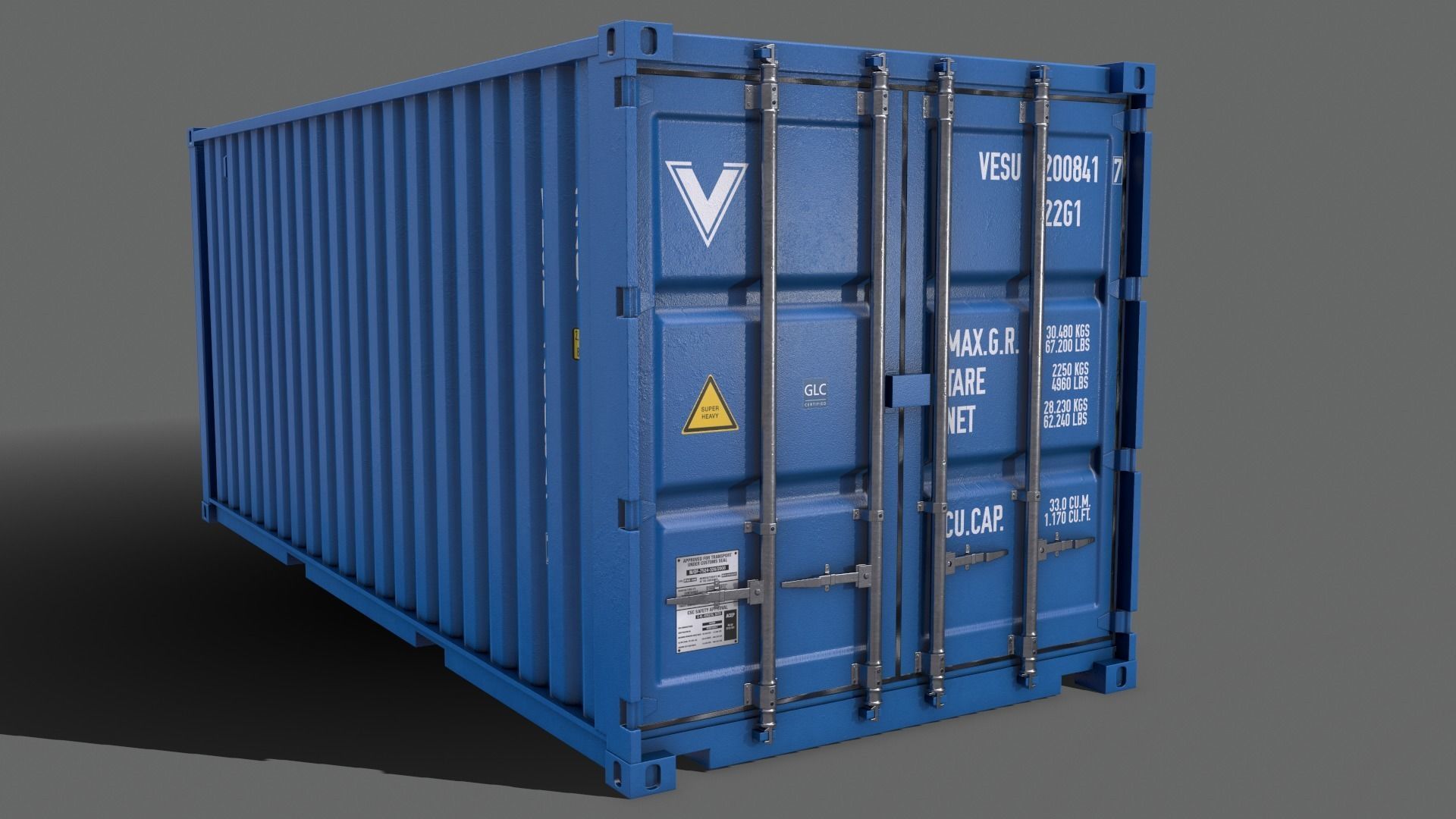 PBR 20 ft Shipping Cargo Container - Multi color Pack 3D Model Collection_44