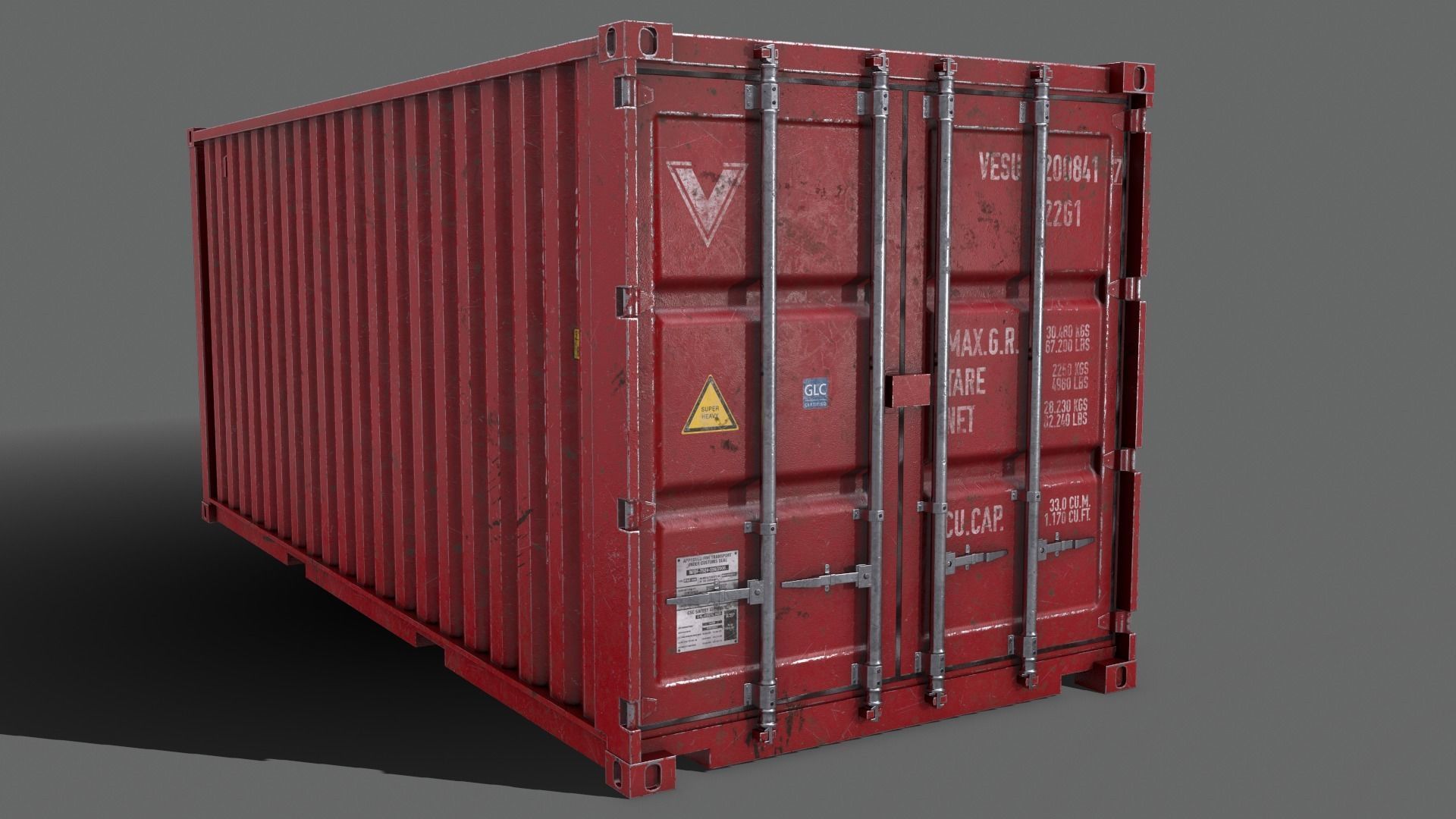 PBR 20 ft Shipping Cargo Container - Multi color Pack 3D Model Collection_51