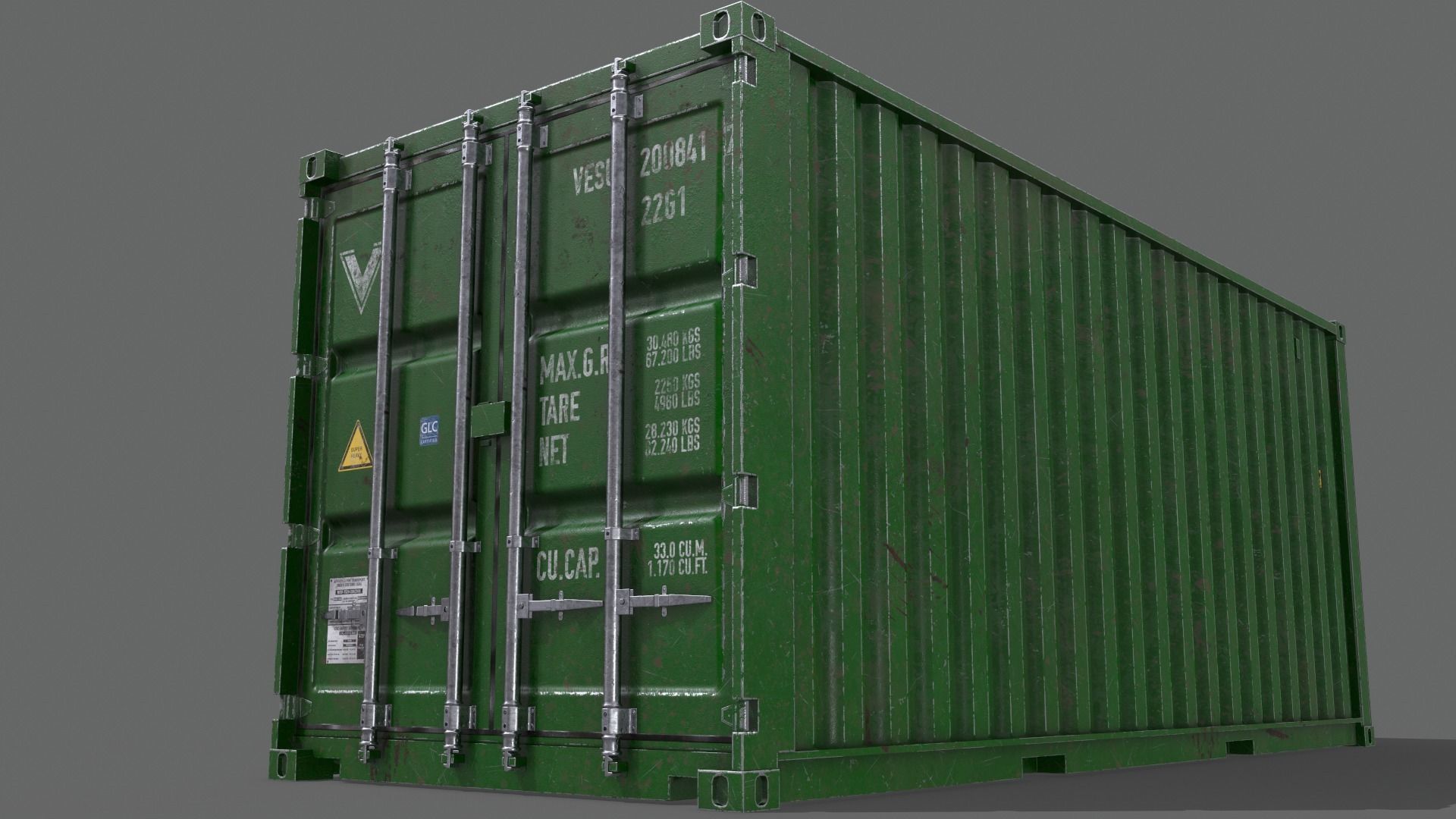PBR 20 ft Shipping Cargo Container - Multi color Pack 3D Model Collection_114