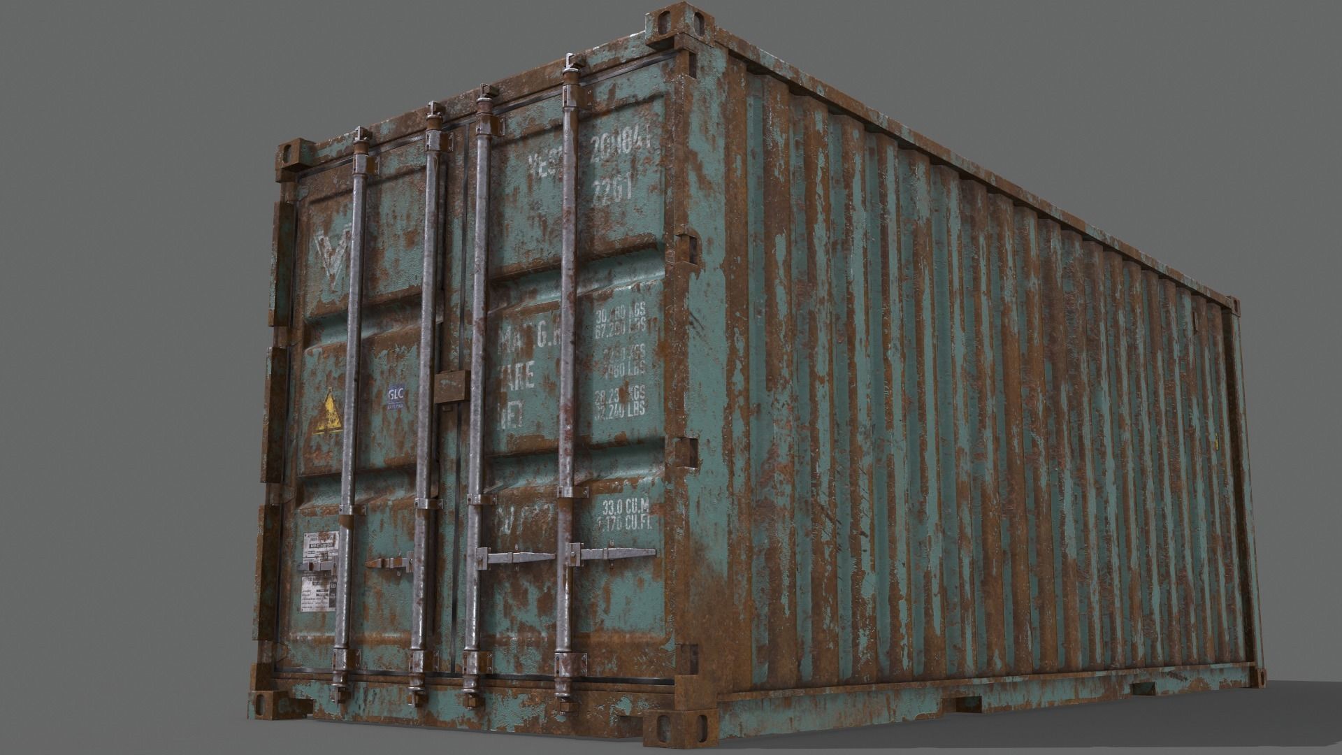 PBR 20 ft Shipping Cargo Container - Multi color Pack 3D Model Collection_118