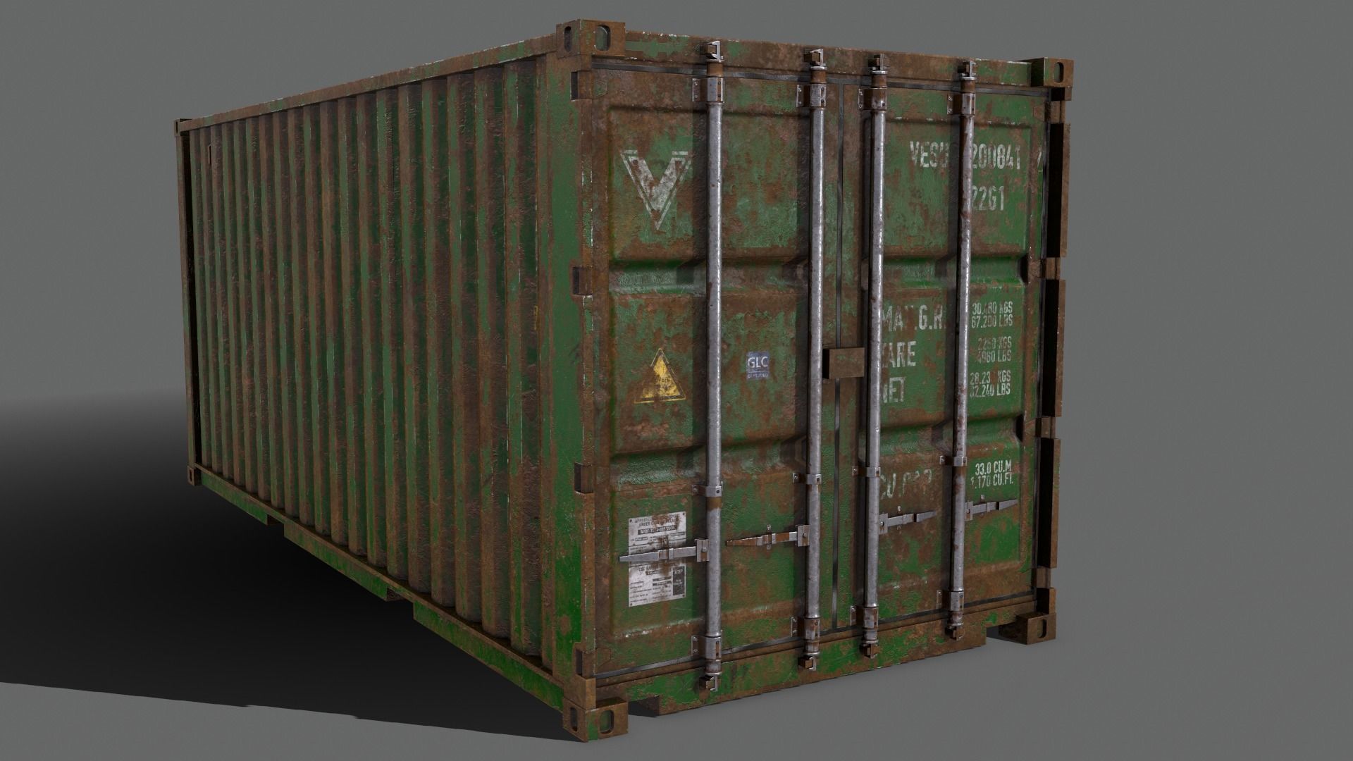 PBR 20 ft Shipping Cargo Container - Multi color Pack 3D Model Collection_55