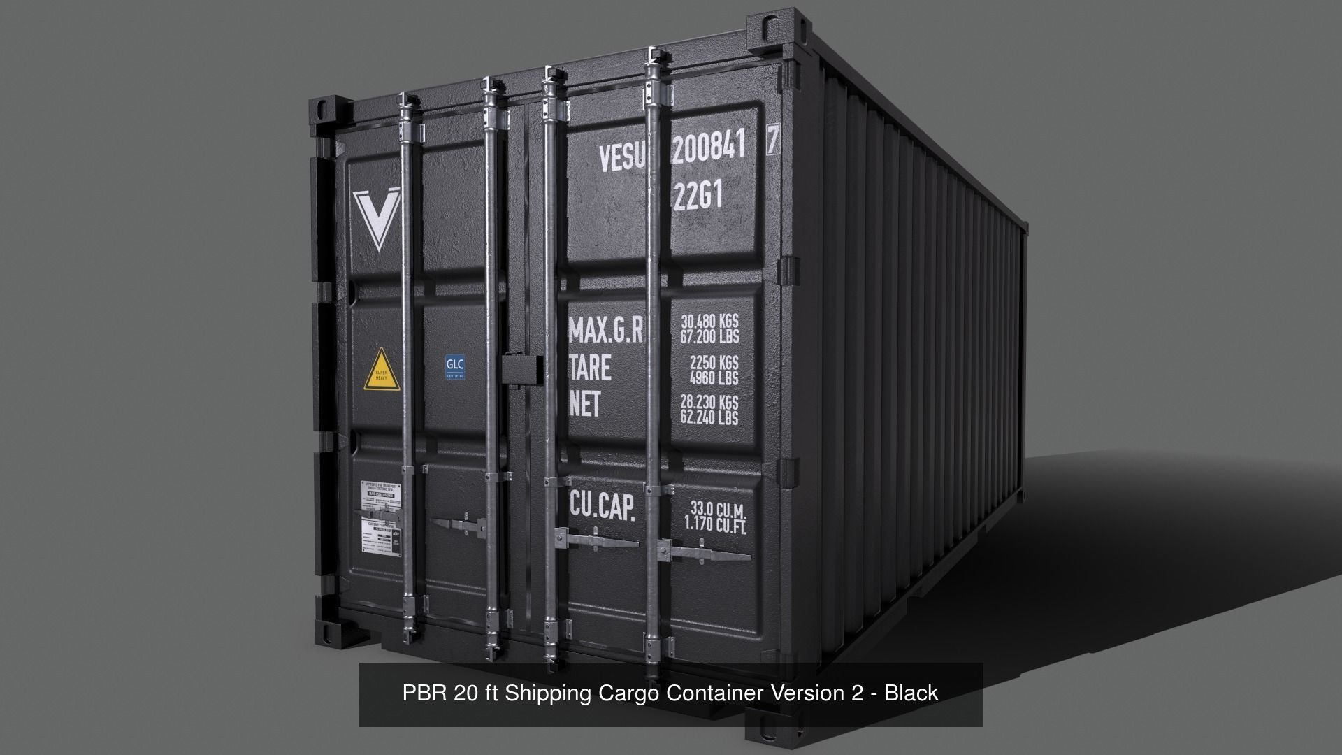 PBR 20 ft Shipping Cargo Container - Multi color Pack 3D Model Collection_21