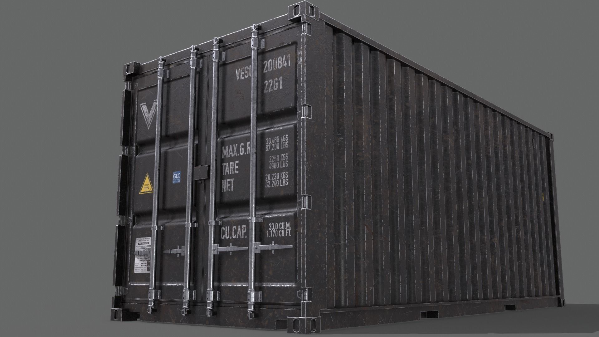 PBR 20 ft Shipping Cargo Container - Multi color Pack 3D Model Collection_129
