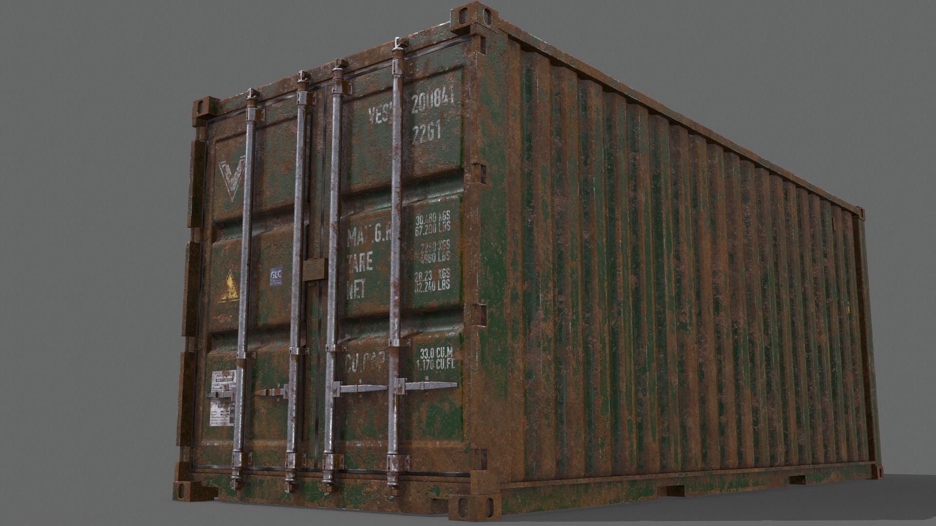 PBR 20 ft Shipping Cargo Container - Multi color Pack 3D Model Collection_121
