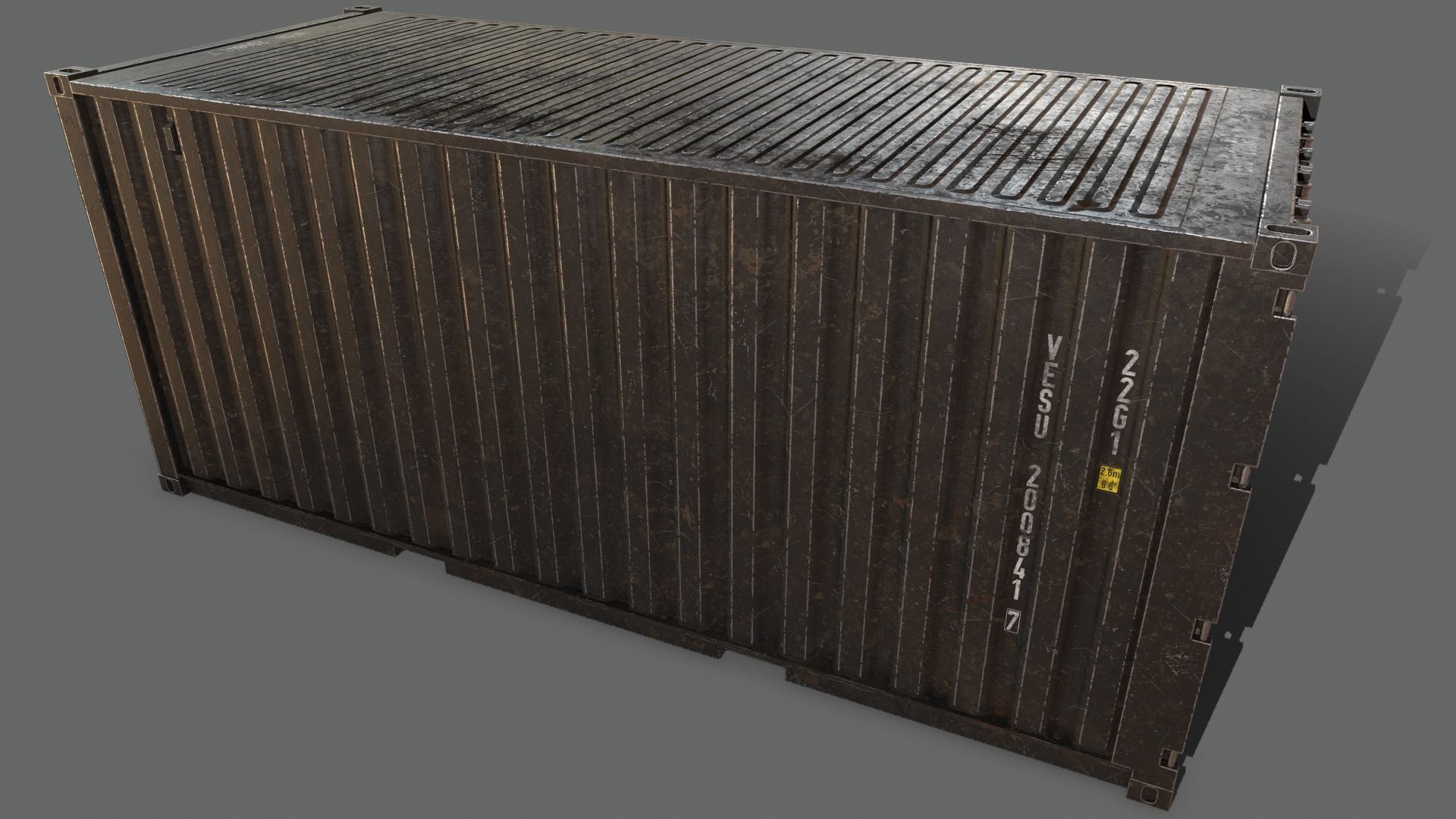 PBR 20 ft Shipping Cargo Container - Multi color Pack 3D Model Collection_99