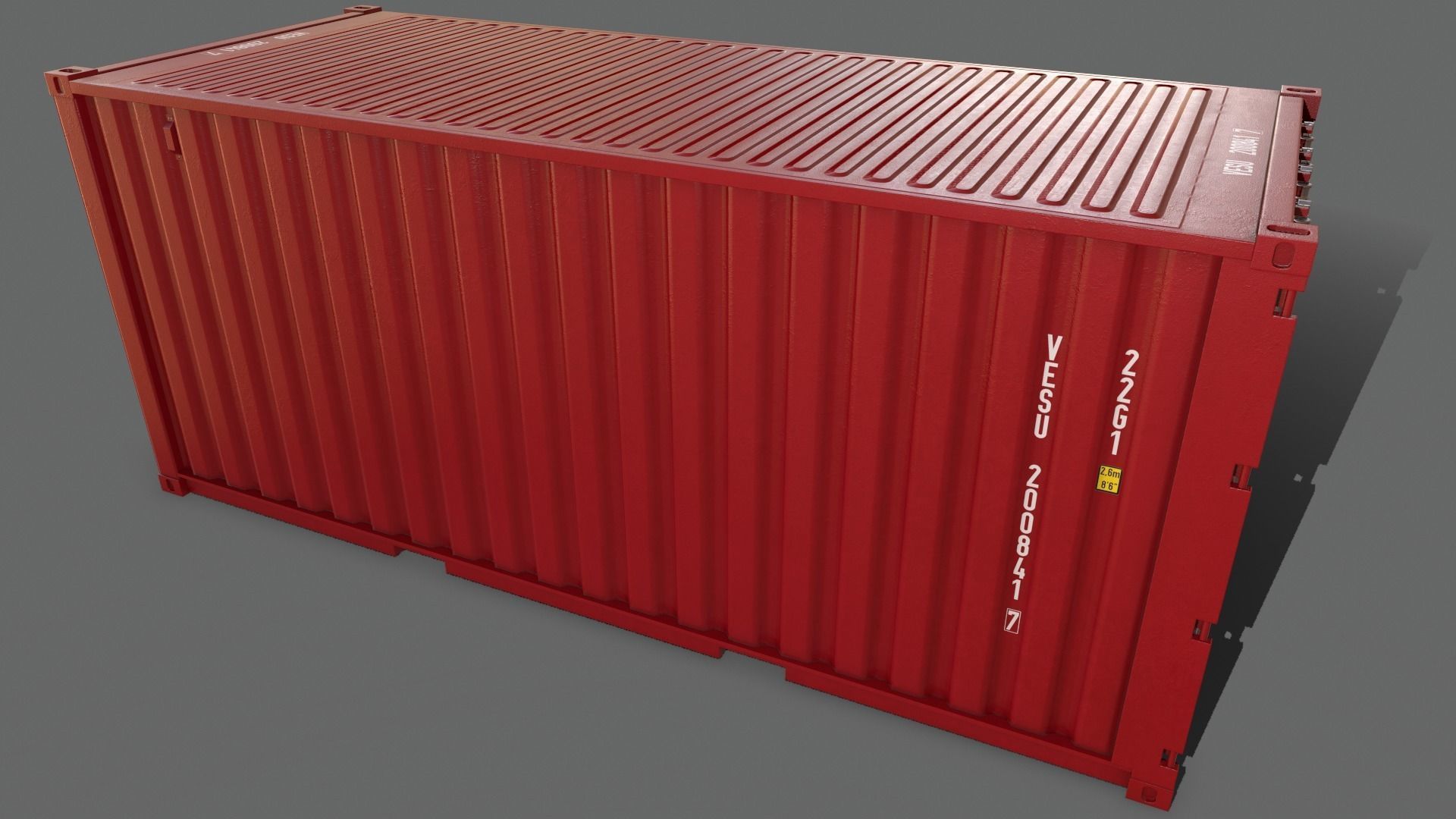 PBR 20 ft Shipping Cargo Container - Multi color Pack 3D Model Collection_80
