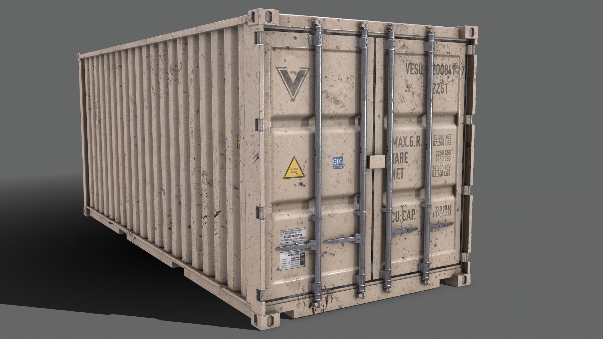 PBR 20 ft Shipping Cargo Container - Multi color Pack 3D Model Collection_63