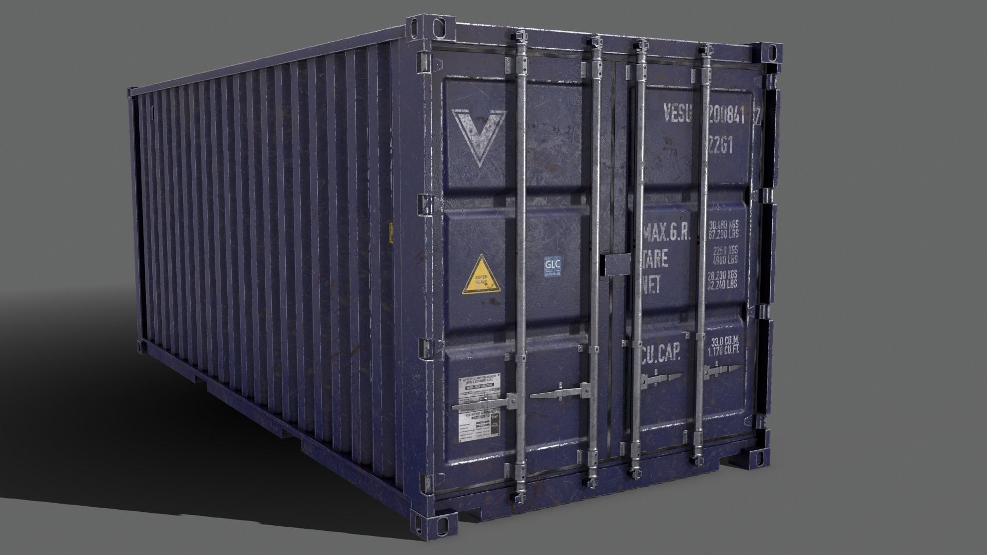PBR 20 ft Shipping Cargo Container - Multi color Pack 3D Model Collection_48