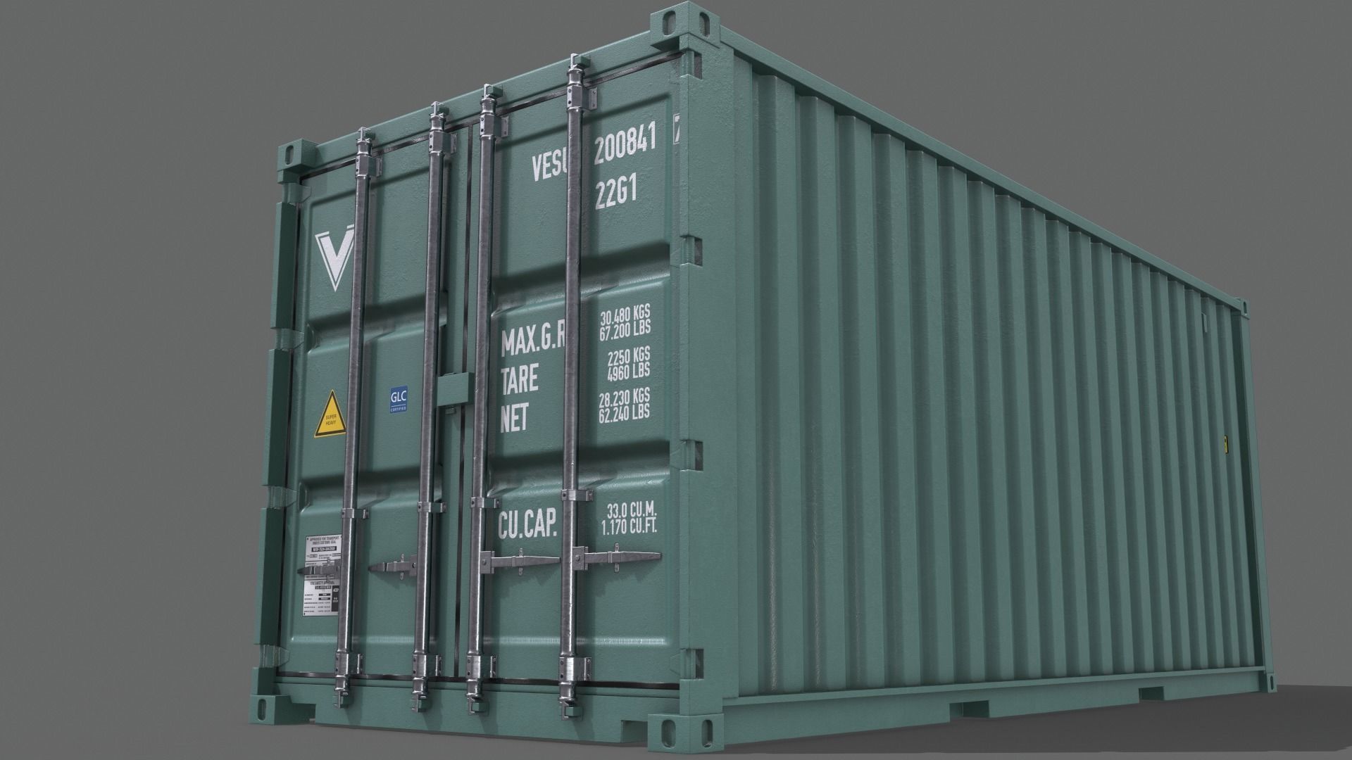 PBR 20 ft Shipping Cargo Container - Multi color Pack 3D Model Collection_116