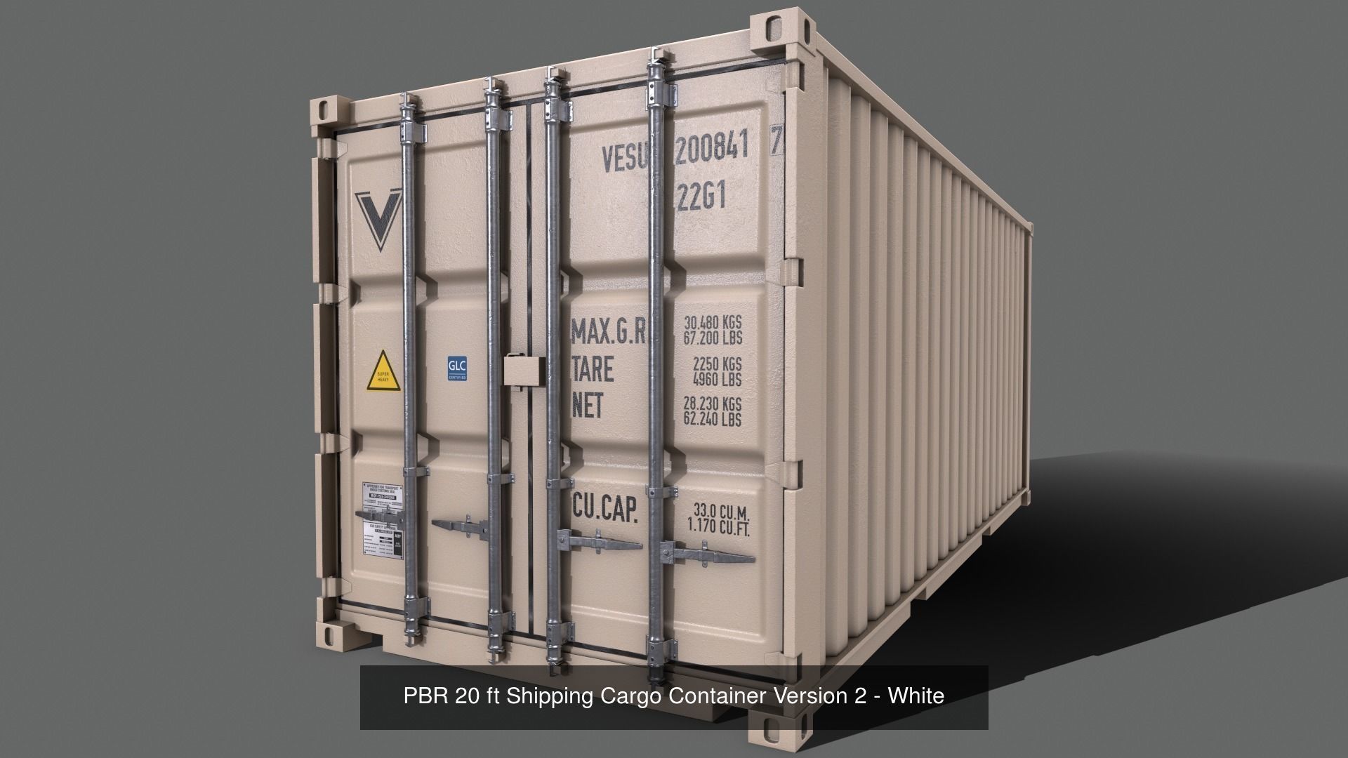 PBR 20 ft Shipping Cargo Container - Multi color Pack 3D Model Collection_30