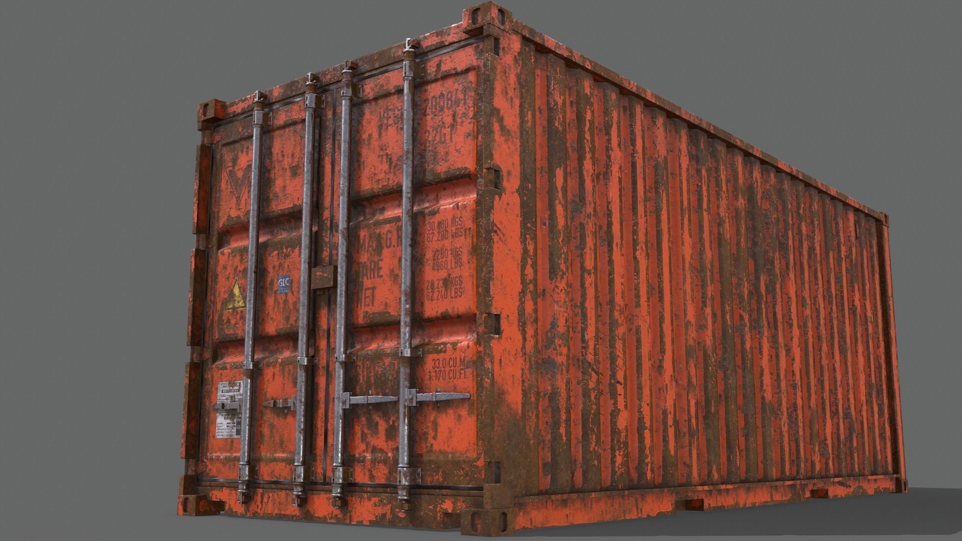 PBR 20 ft Shipping Cargo Container - Multi color Pack 3D Model Collection_127