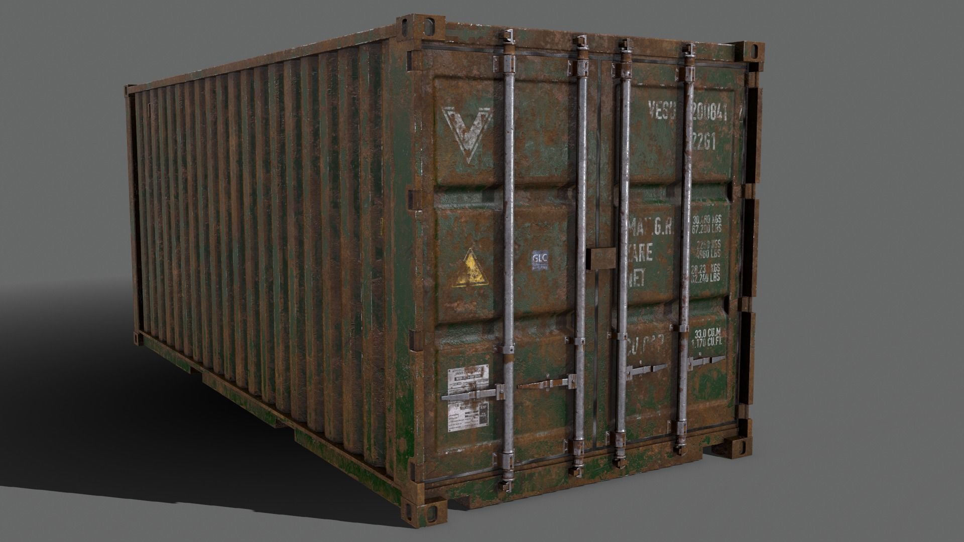 PBR 20 ft Shipping Cargo Container - Multi color Pack 3D Model Collection_61