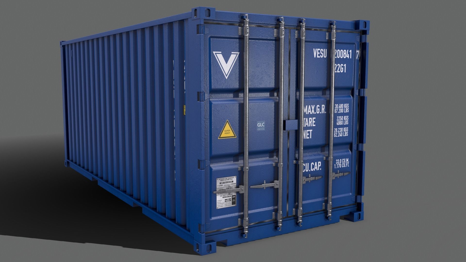 PBR 20 ft Shipping Cargo Container - Multi color Pack 3D Model Collection_41