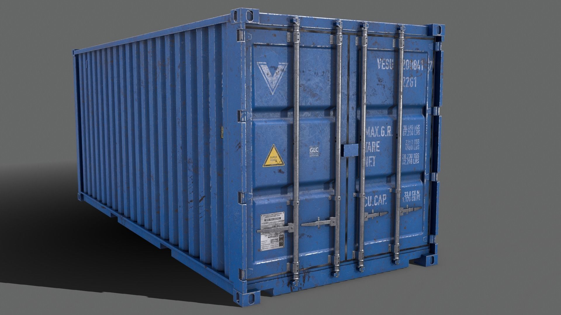 PBR 20 ft Shipping Cargo Container - Multi color Pack 3D Model Collection_45