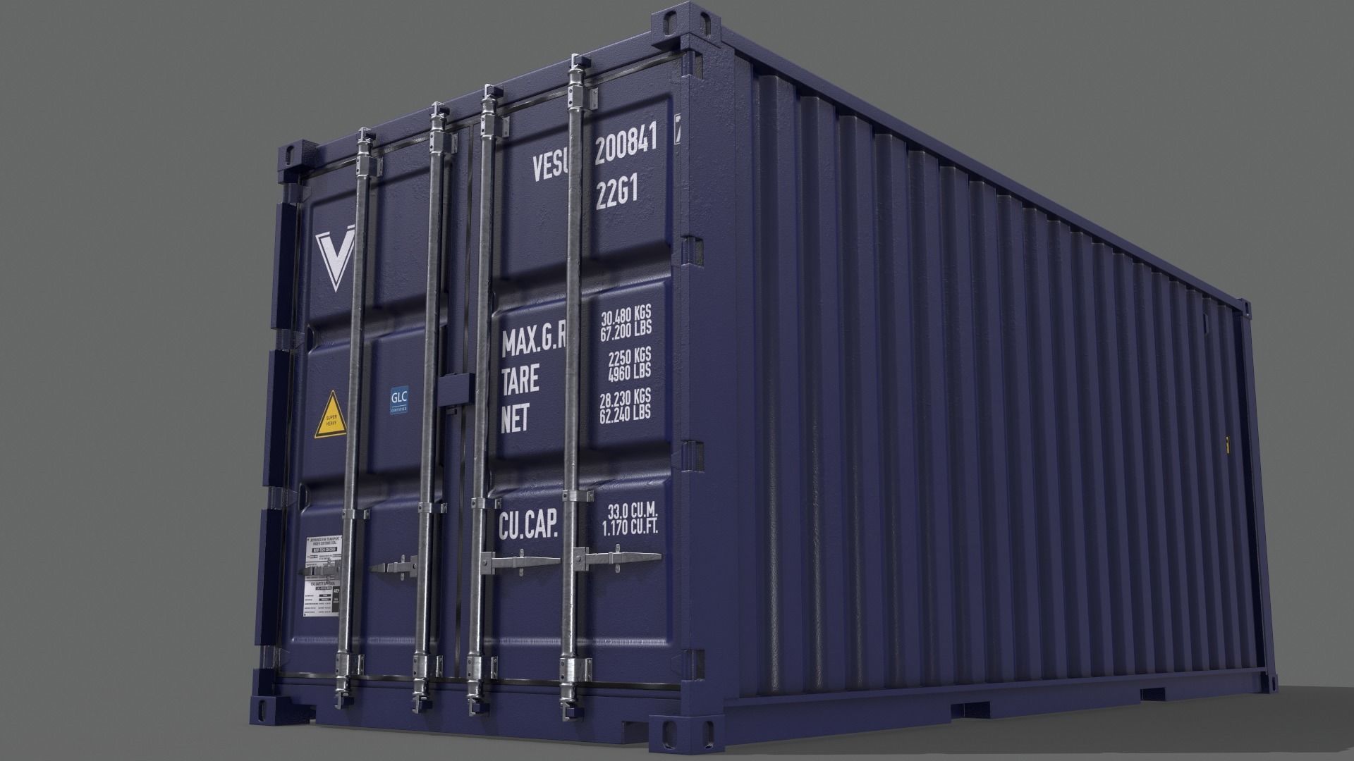 PBR 20 ft Shipping Cargo Container - Multi color Pack 3D Model Collection_107