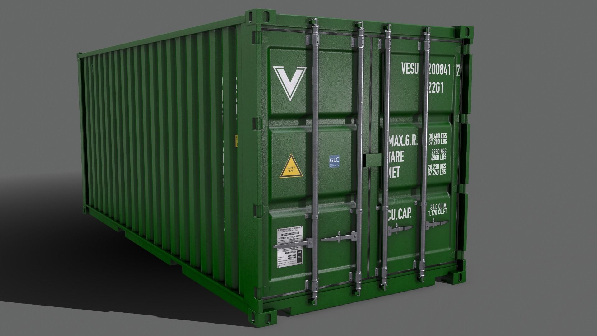 PBR 20 ft Shipping Cargo Container - Multi color Pack 3D Model Collection_53