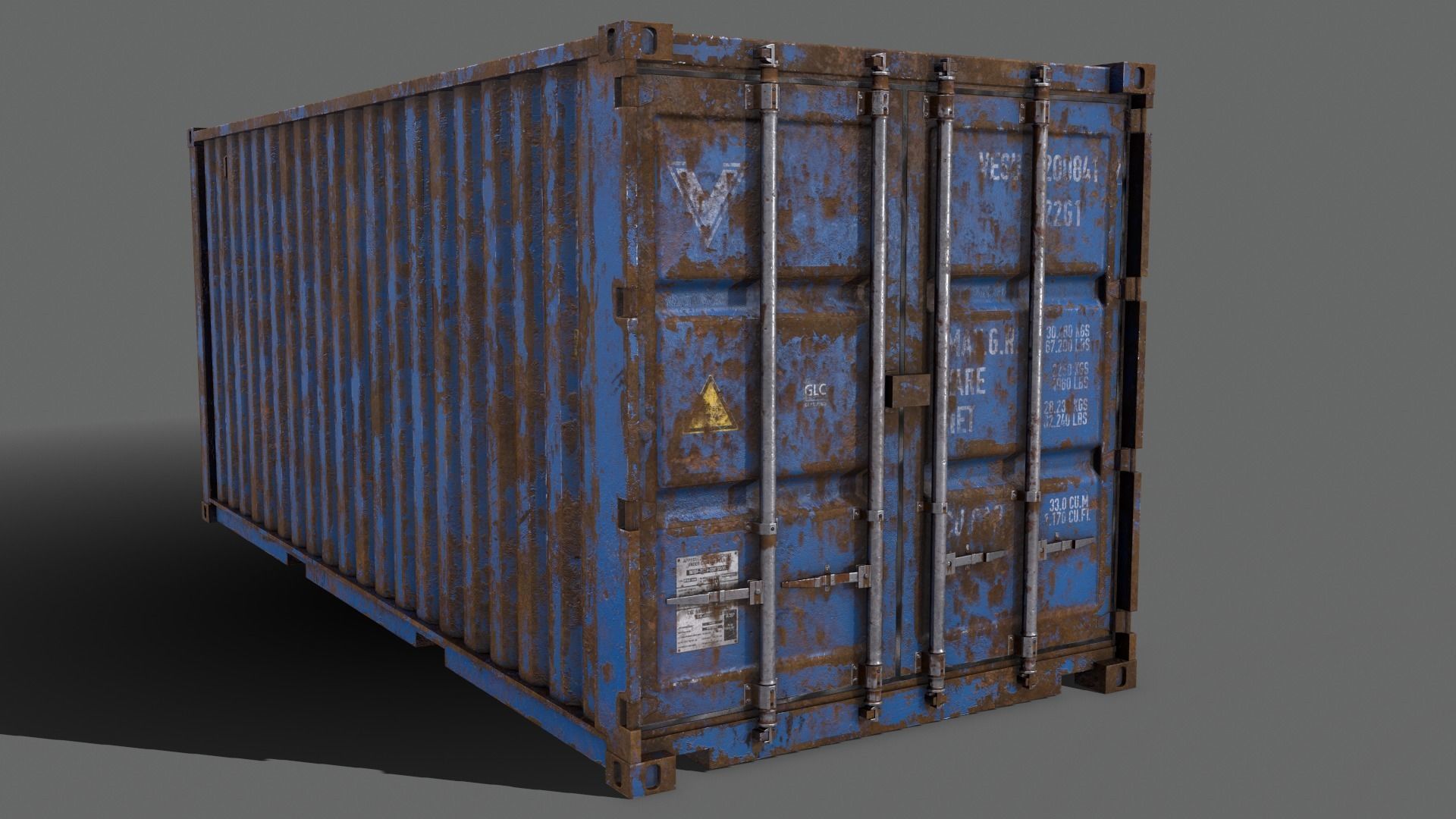 PBR 20 ft Shipping Cargo Container - Multi color Pack 3D Model Collection_46
