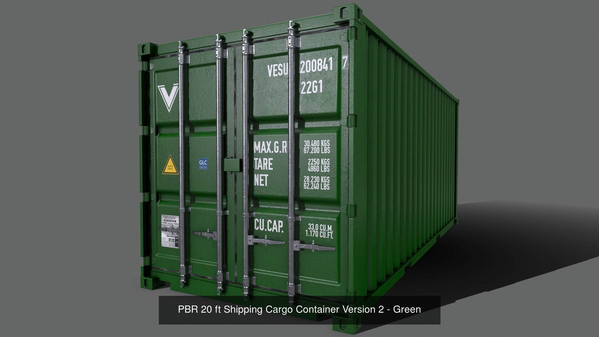 PBR 20 ft Shipping Cargo Container - Multi color Pack 3D Model Collection_26