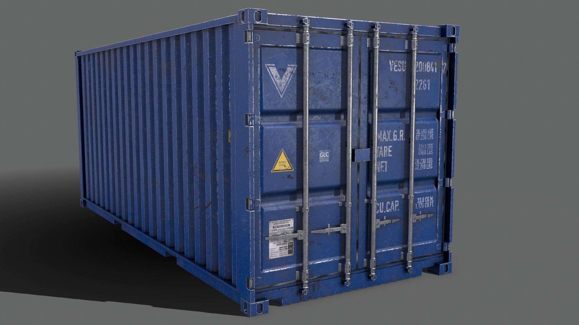 PBR 20 ft Shipping Cargo Container - Multi color Pack 3D Model Collection_42
