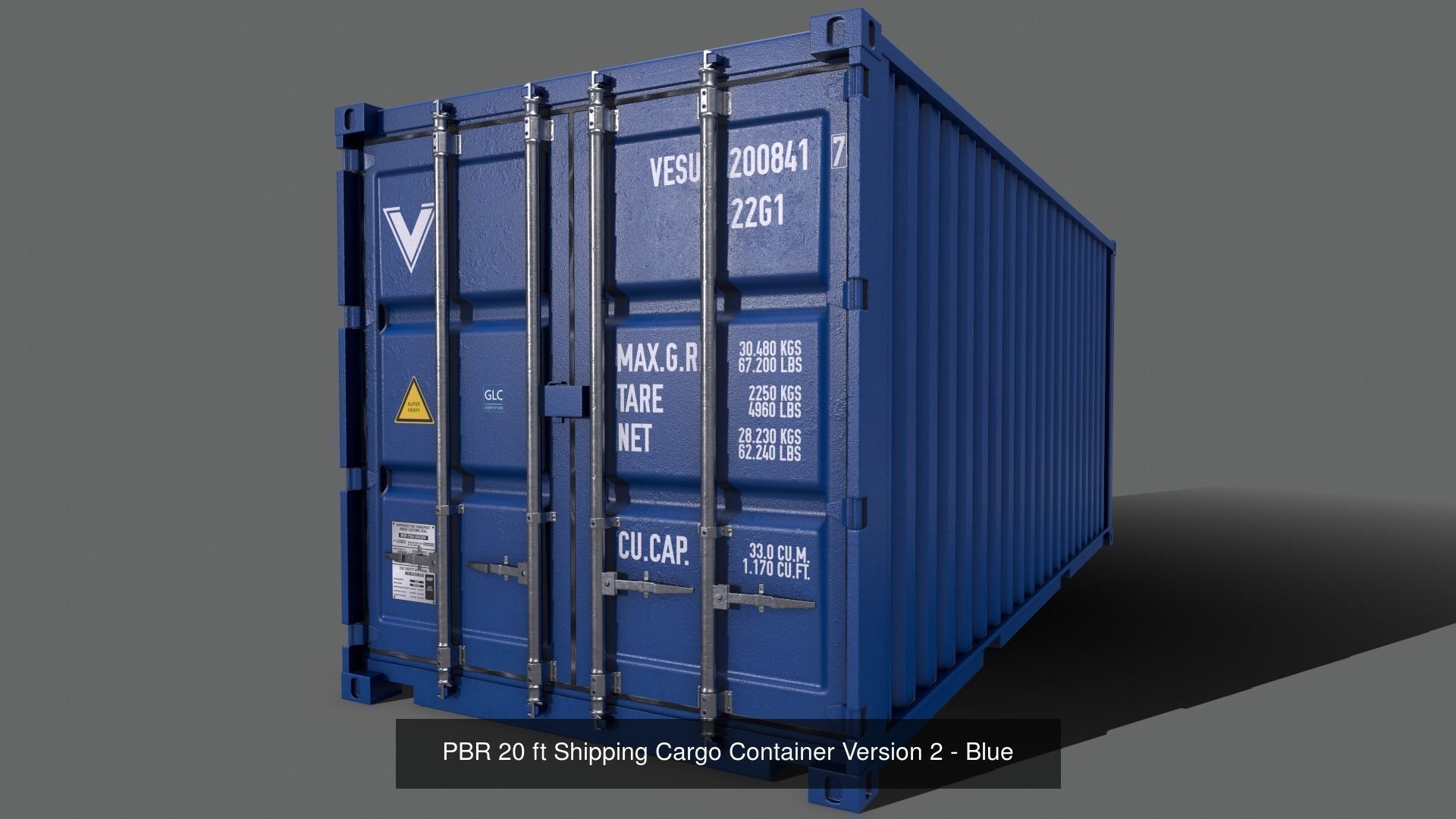 PBR 20 ft Shipping Cargo Container - Multi color Pack 3D Model Collection_22