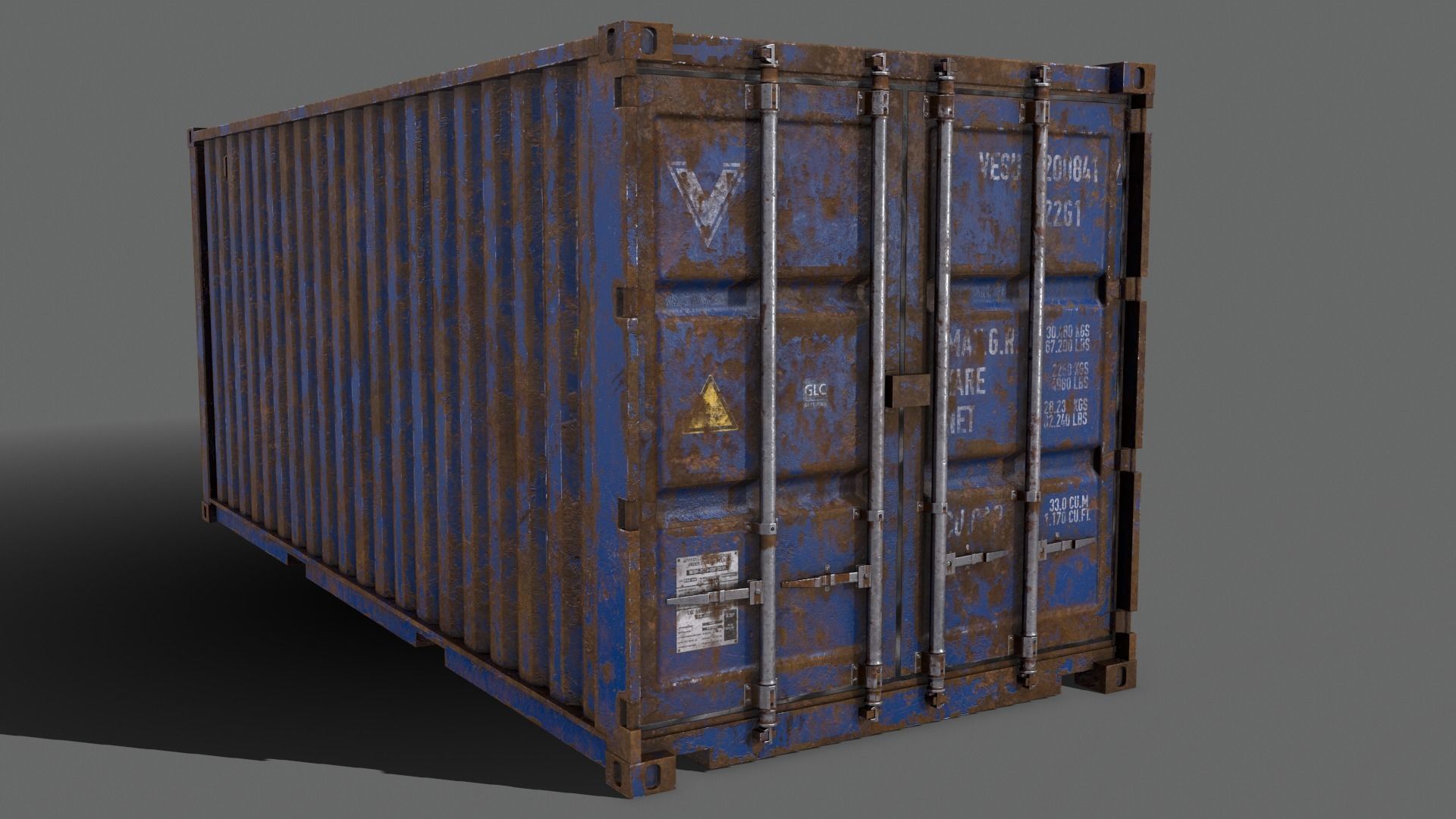 PBR 20 ft Shipping Cargo Container - Multi color Pack 3D Model Collection_43