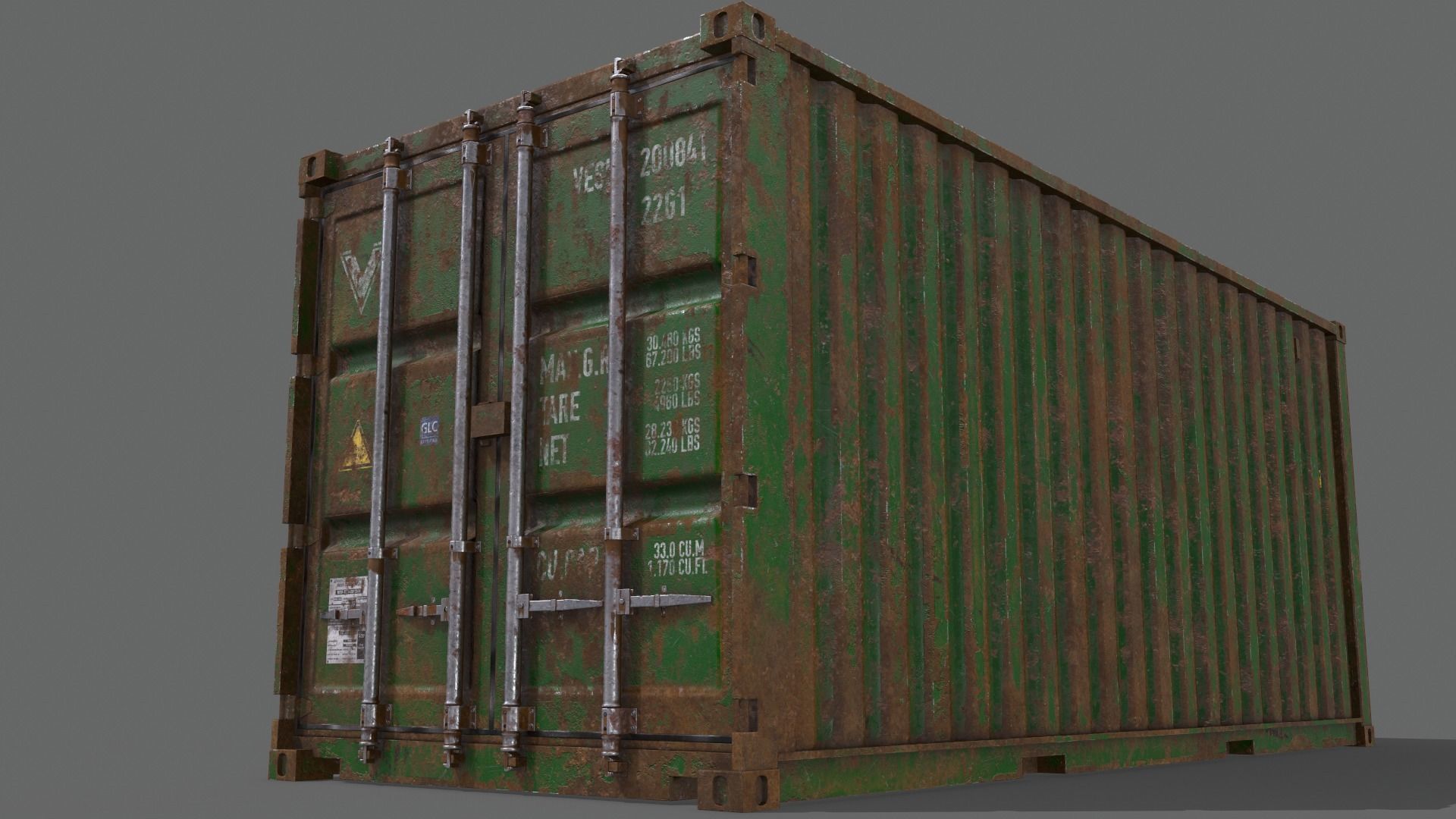 PBR 20 ft Shipping Cargo Container - Multi color Pack 3D Model Collection_115