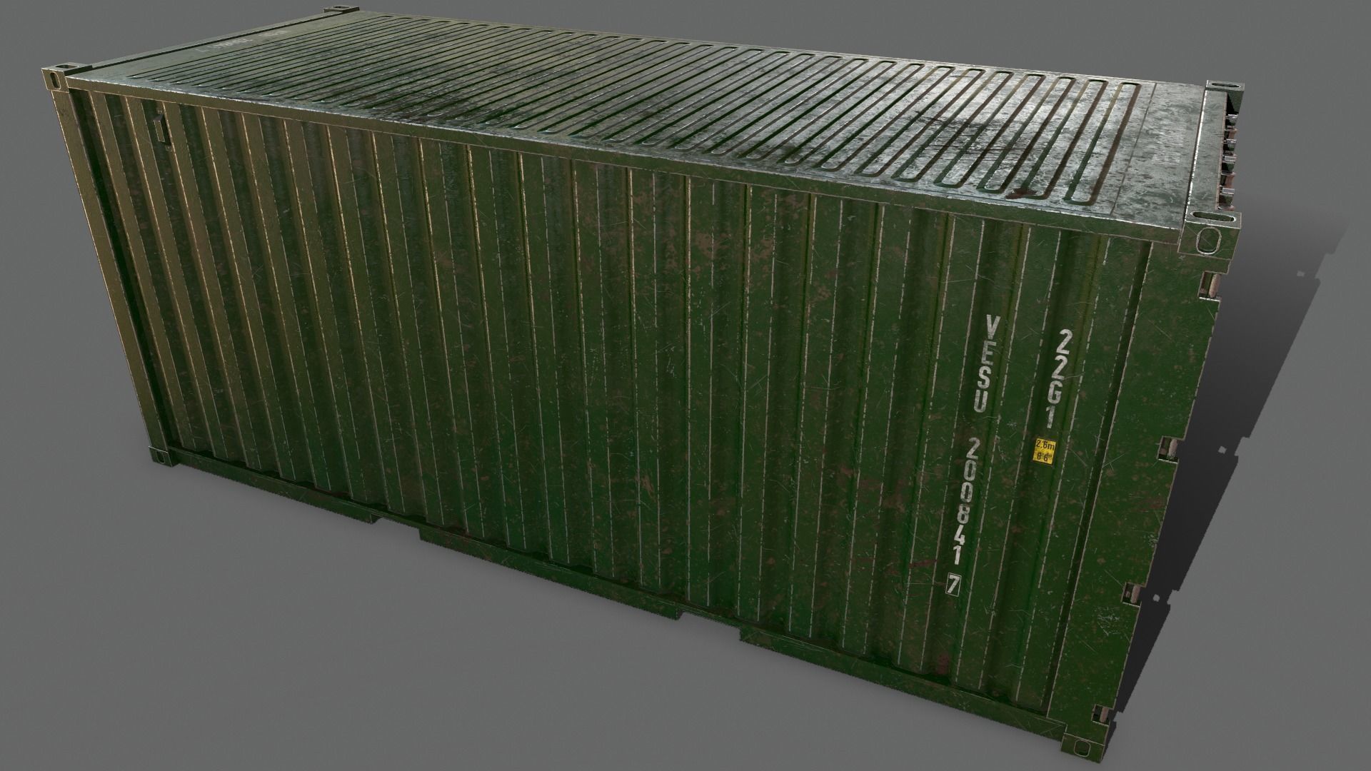 PBR 20 ft Shipping Cargo Container - Multi color Pack 3D Model Collection_90