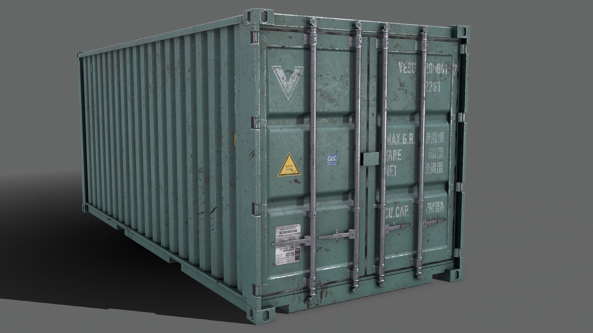PBR 20 ft Shipping Cargo Container - Multi color Pack 3D Model Collection_57