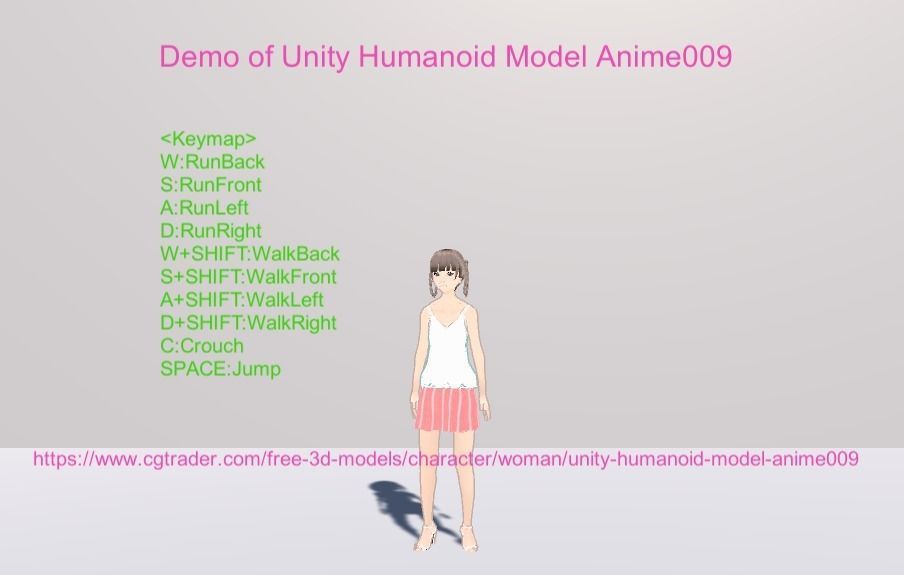 Unity Humanoid Model Anime009 Free 3D model_12
