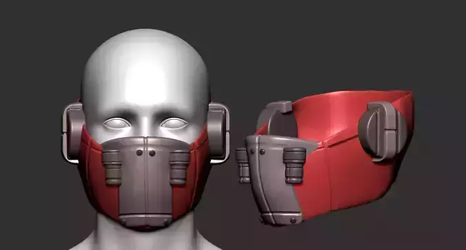 gas mask helmet scifi high poly sculpt  ver9 3d printable 