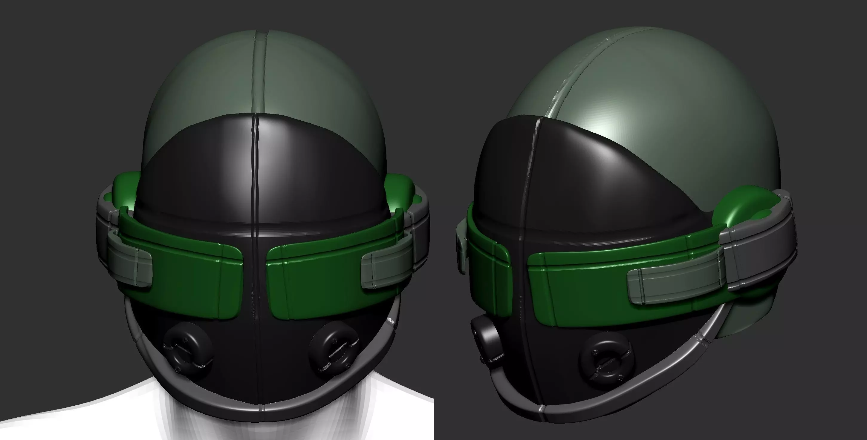 helmet scifi high poly sculpt ver 2 3d printable 3D model_0