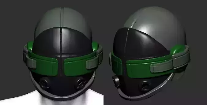 helmet scifi high poly sculpt  ver 2 3d printable 