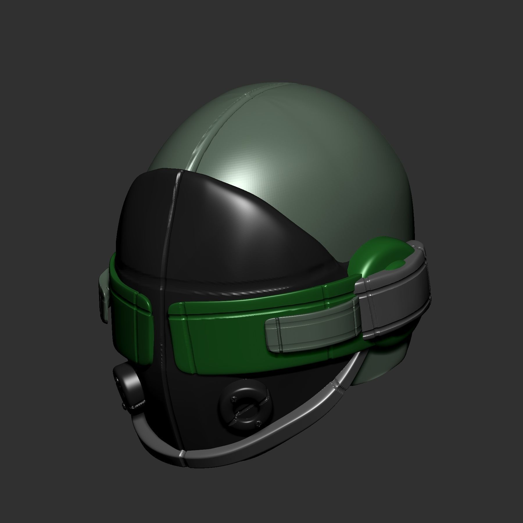 helmet scifi high poly sculpt ver 2 3d printable 3D model_3