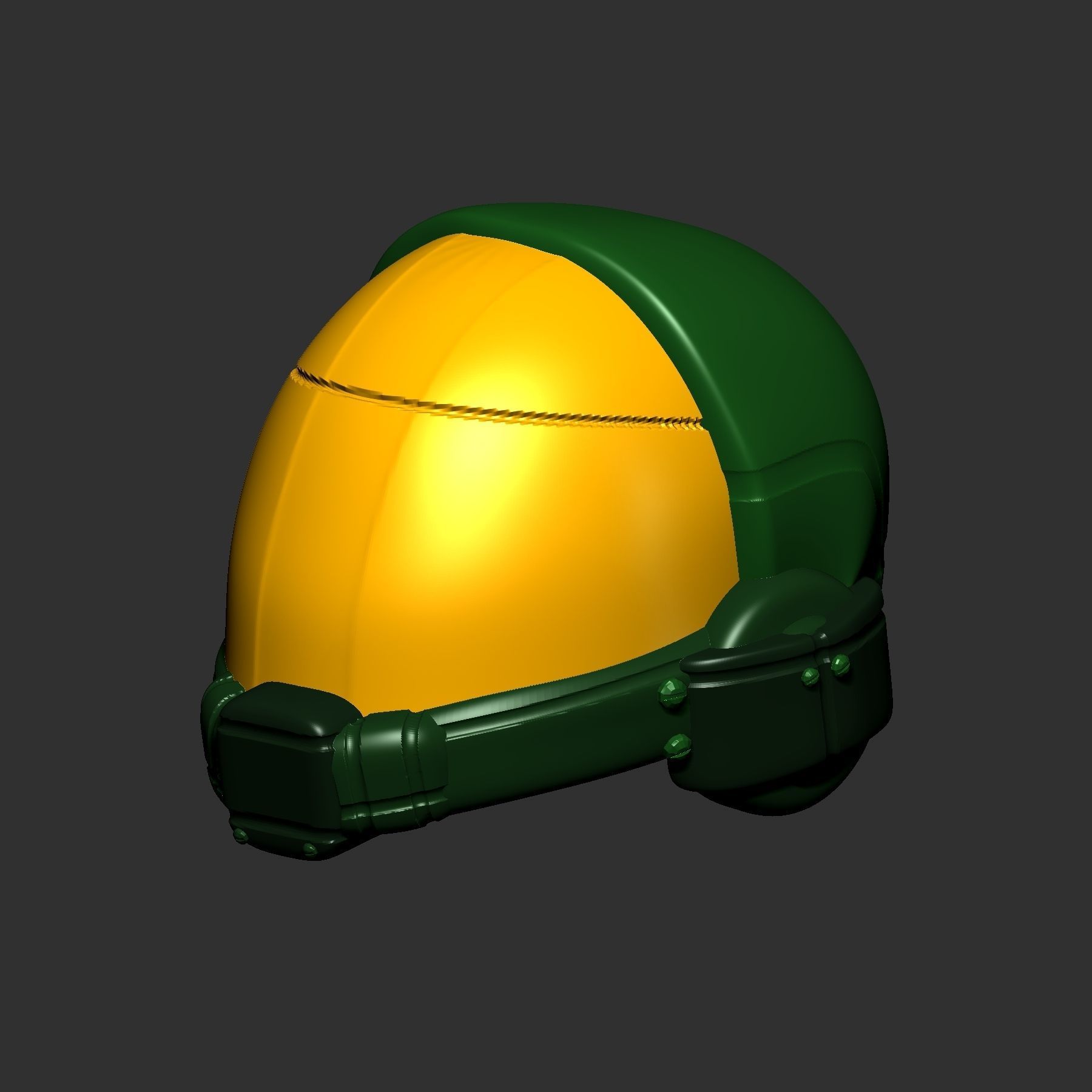 helmet high ver 3 poly sculpt 3d printable 3D model_3