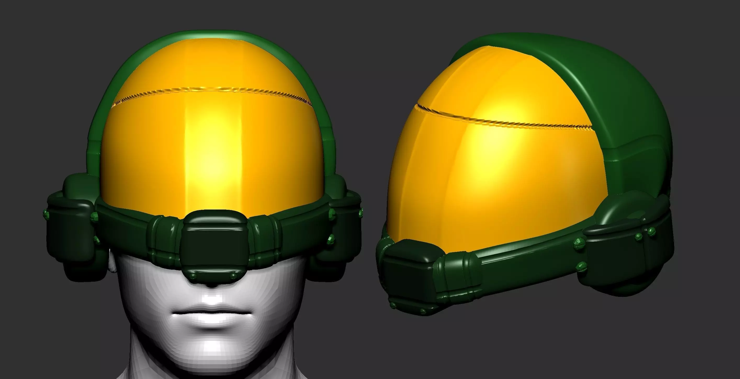 helmet high ver 3 poly sculpt 3d printable 3D model_0