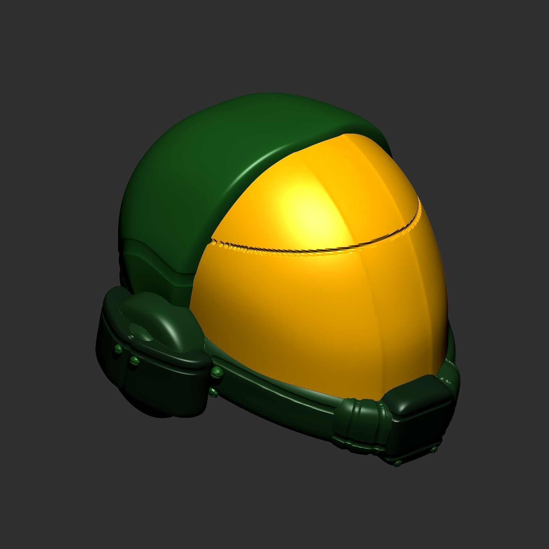 helmet high ver 3 poly sculpt 3d printable 3D model_4