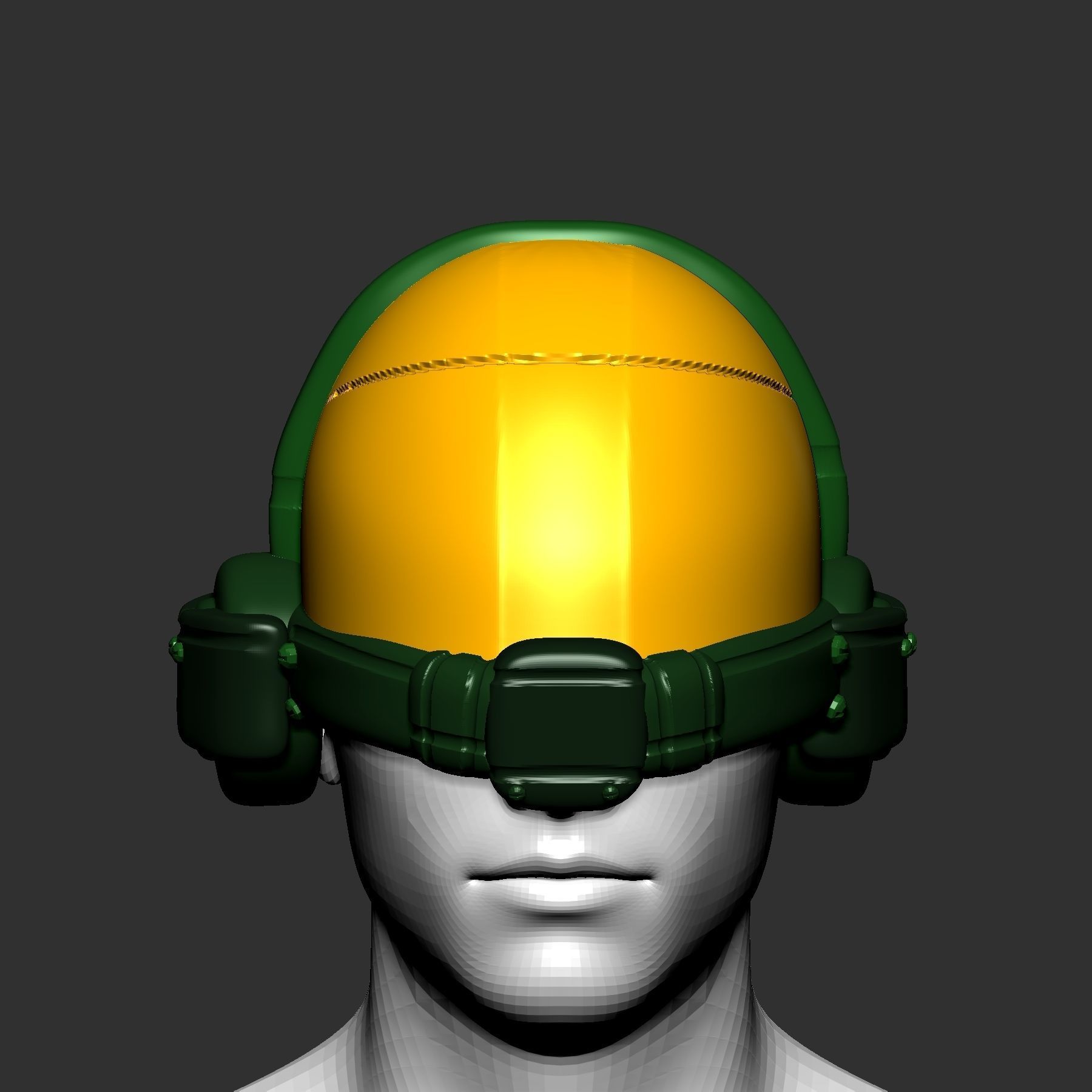 helmet high ver 3 poly sculpt 3d printable 3D model_1