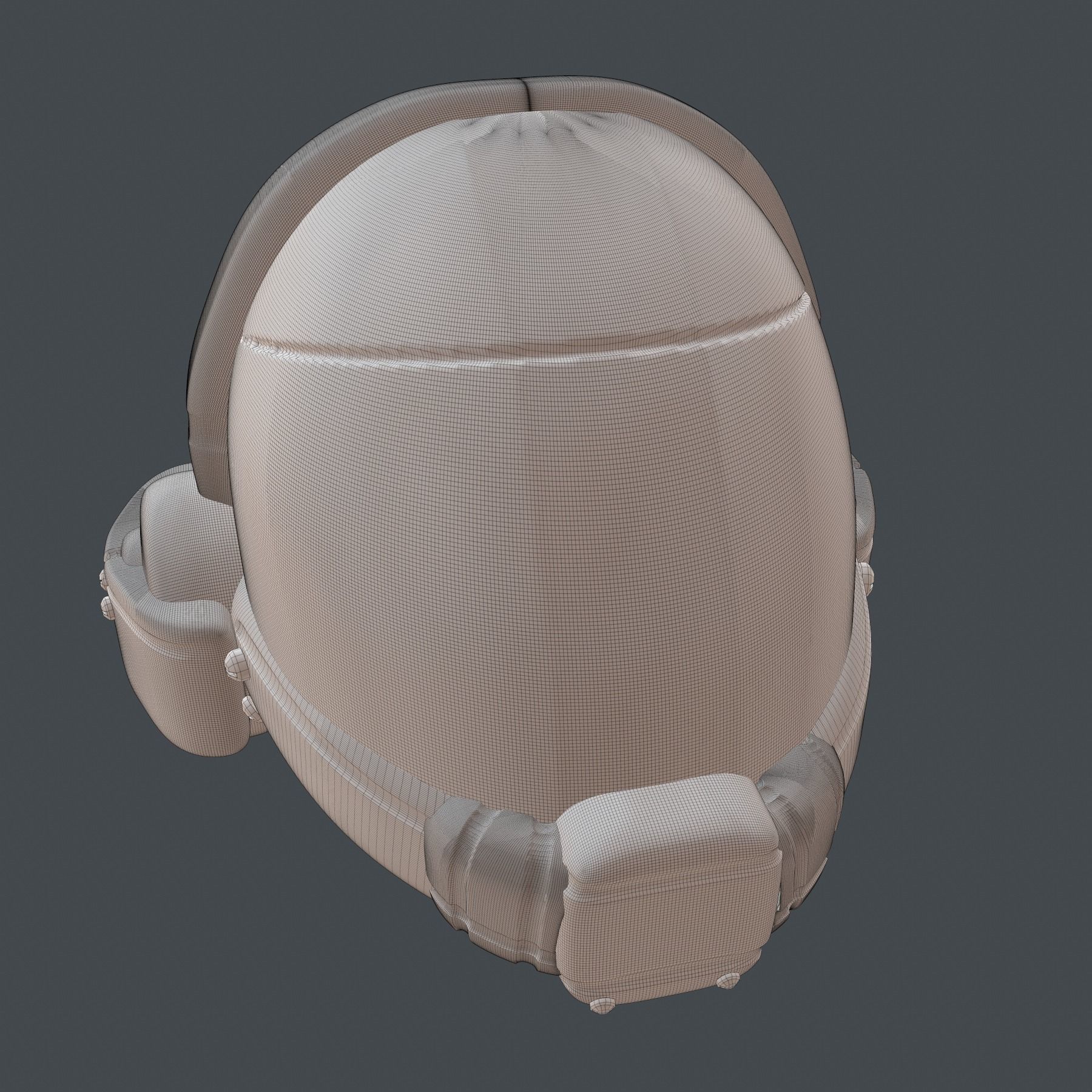 helmet high ver 3 poly sculpt 3d printable 3D model_9