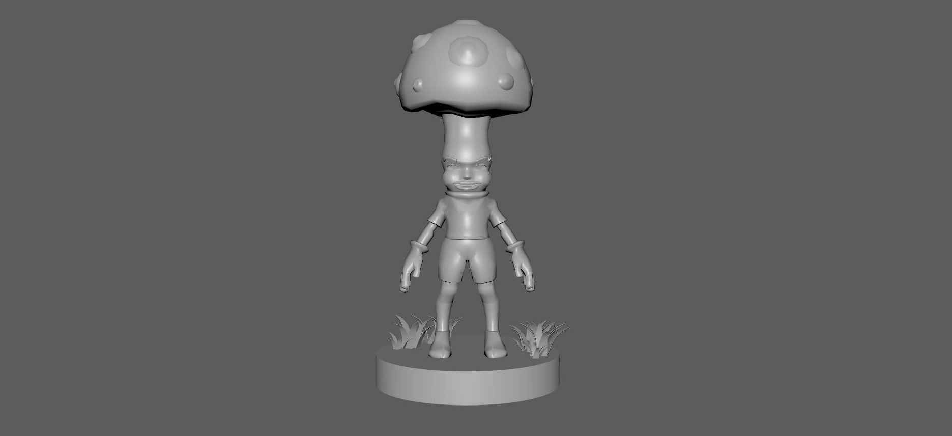 Poisonous mushroom character Low-poly 3D model_3