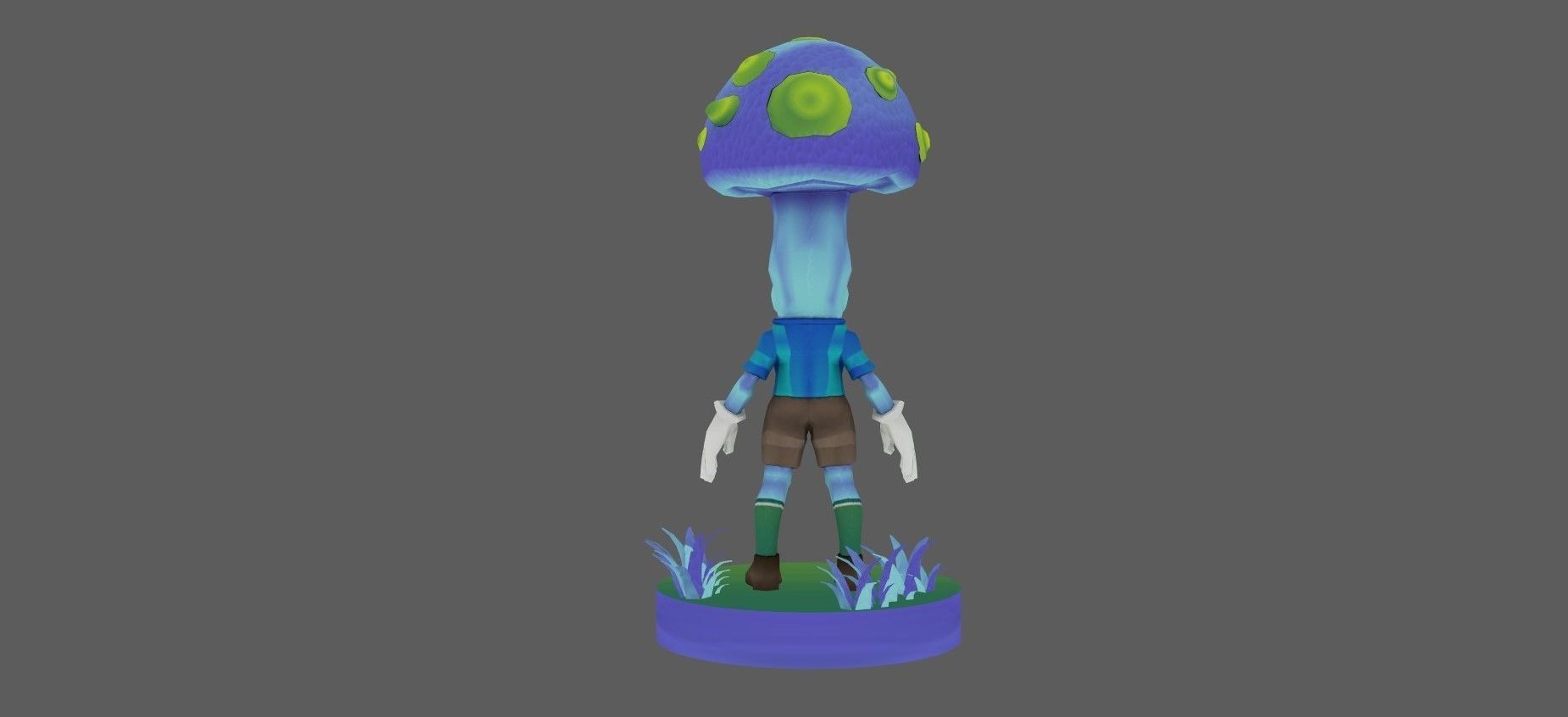 Poisonous mushroom character Low-poly 3D model_2