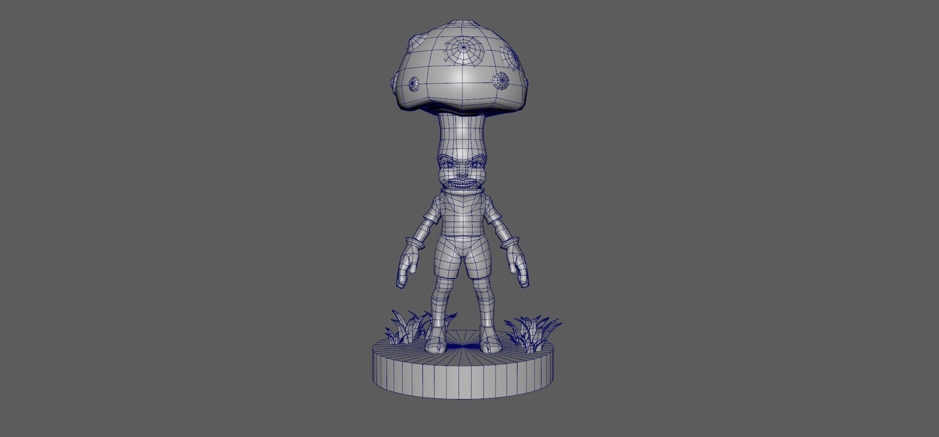 Poisonous mushroom character Low-poly 3D model_4