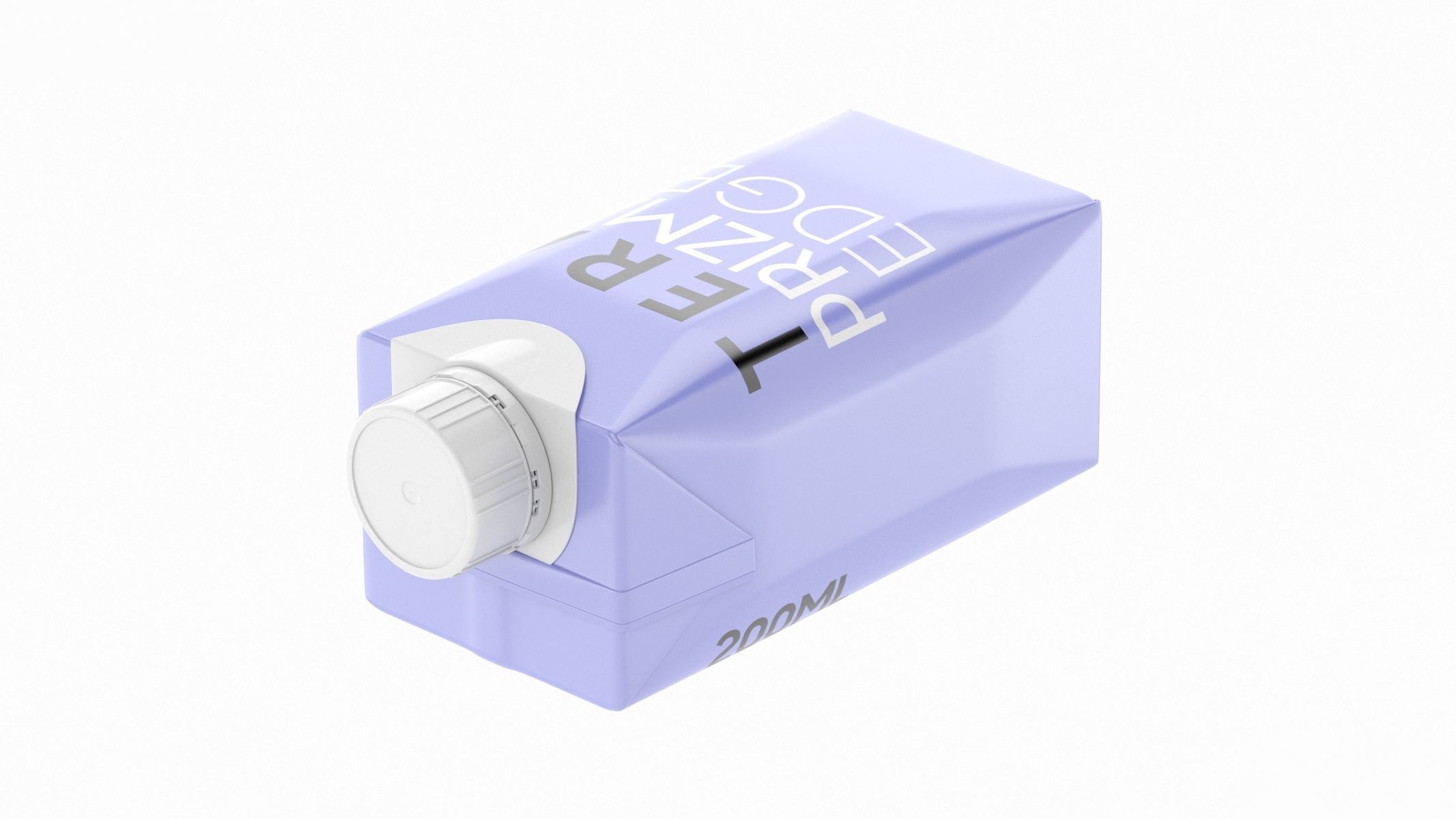 Milk Carton Juice Box 200ml 3D model_4