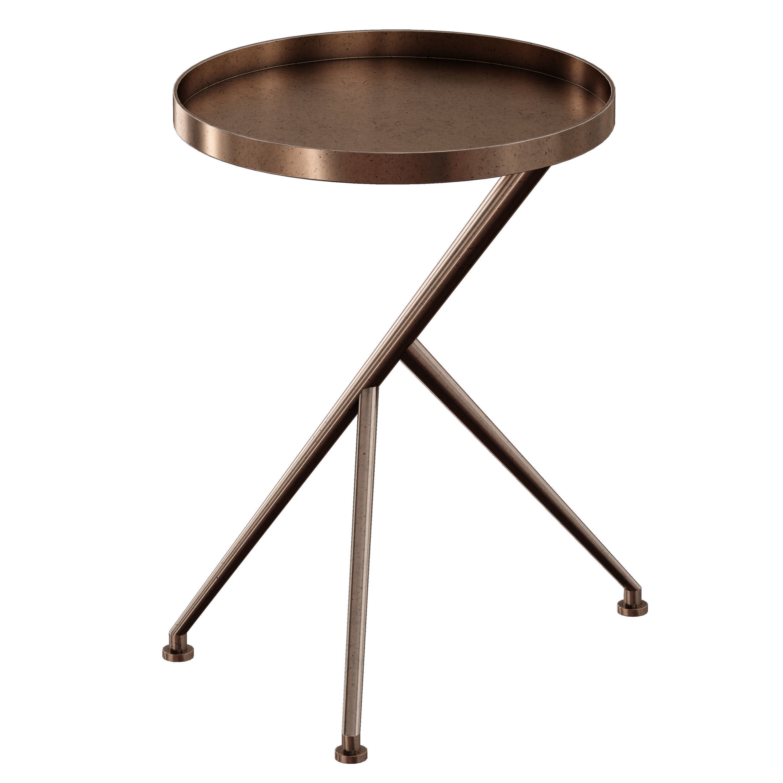 Cecilia Antique Rust Metal Accent Table Crate and Barrel 3D model_11